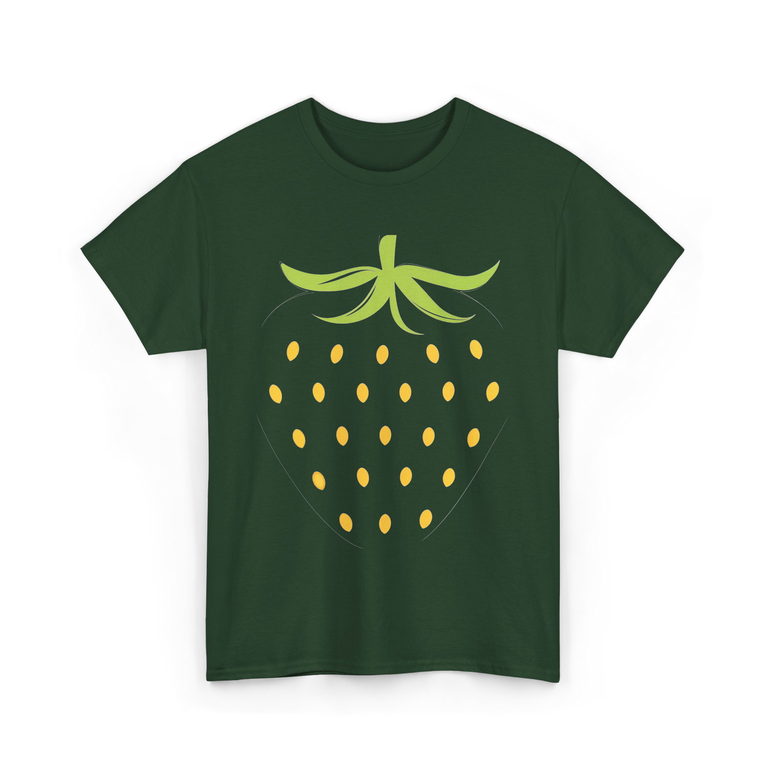 Strawberry Fruit Design Berry T-Shirt - Forest Green