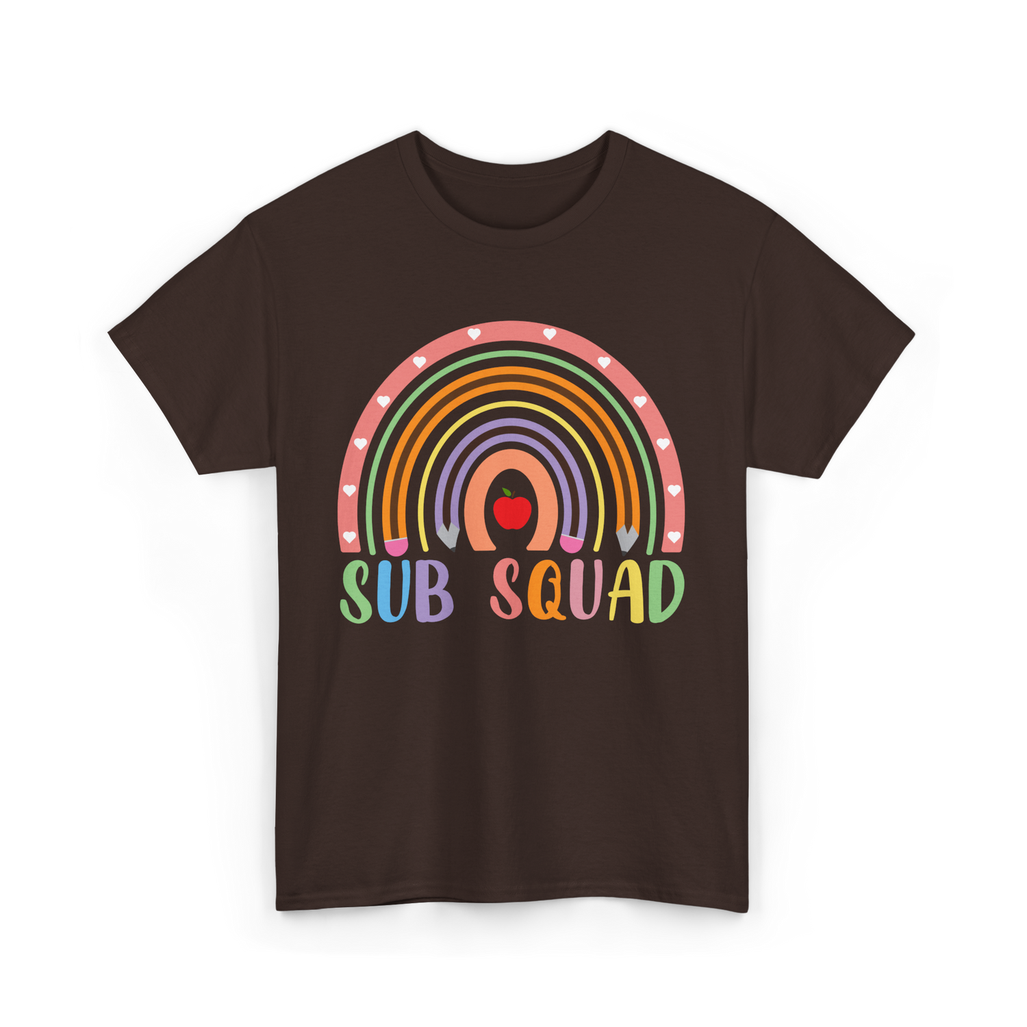 Sub Squad Rainbow Teacher T-Shirt - Dark Chocolate