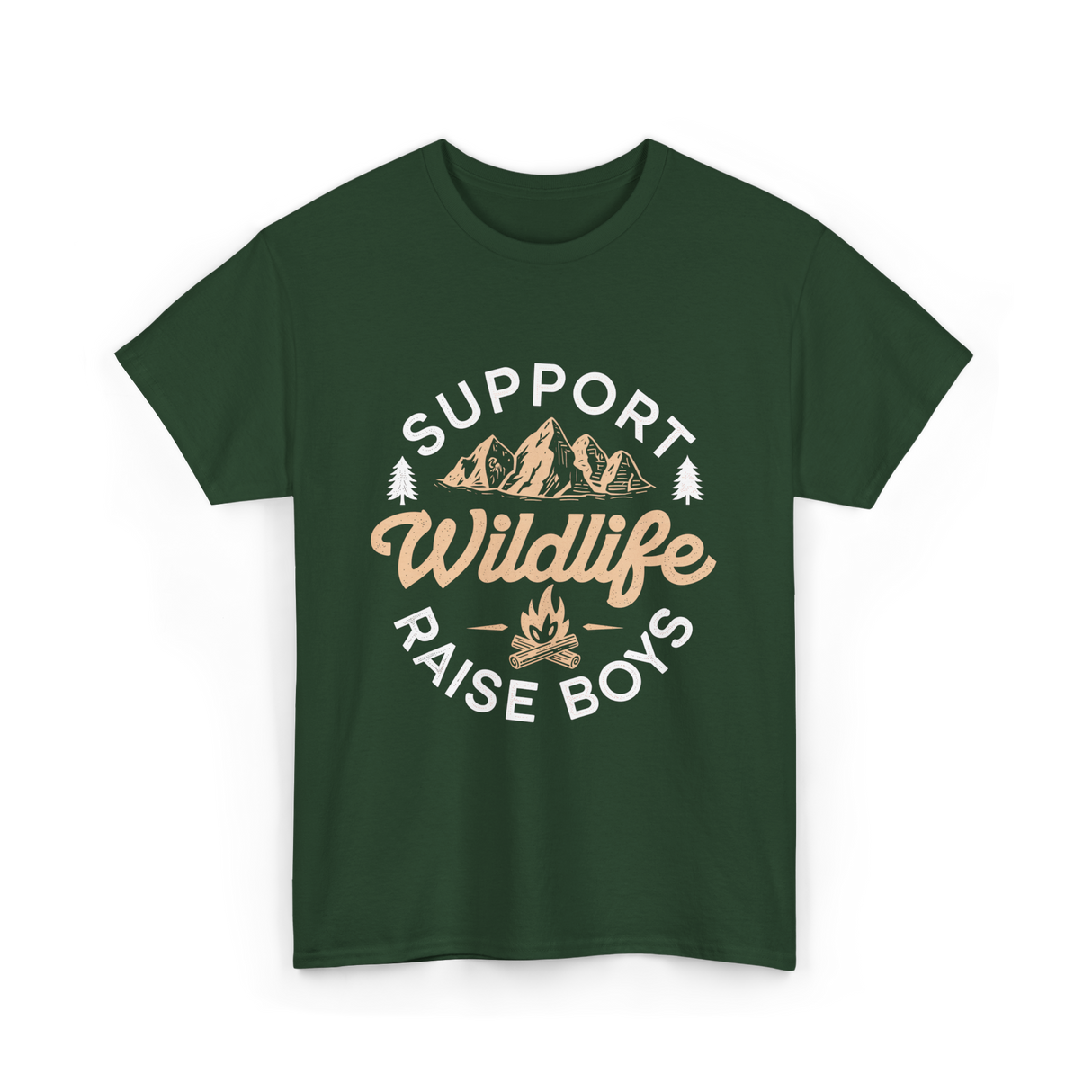 Support Wildlife Raise Boys Wildlife T-Shirt - Forest Green