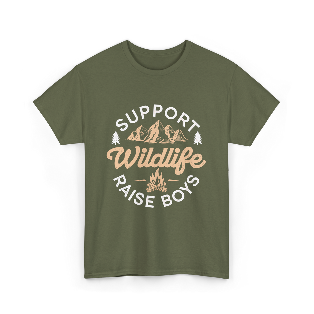 Support Wildlife Raise Boys Wildlife T-Shirt - Military Green