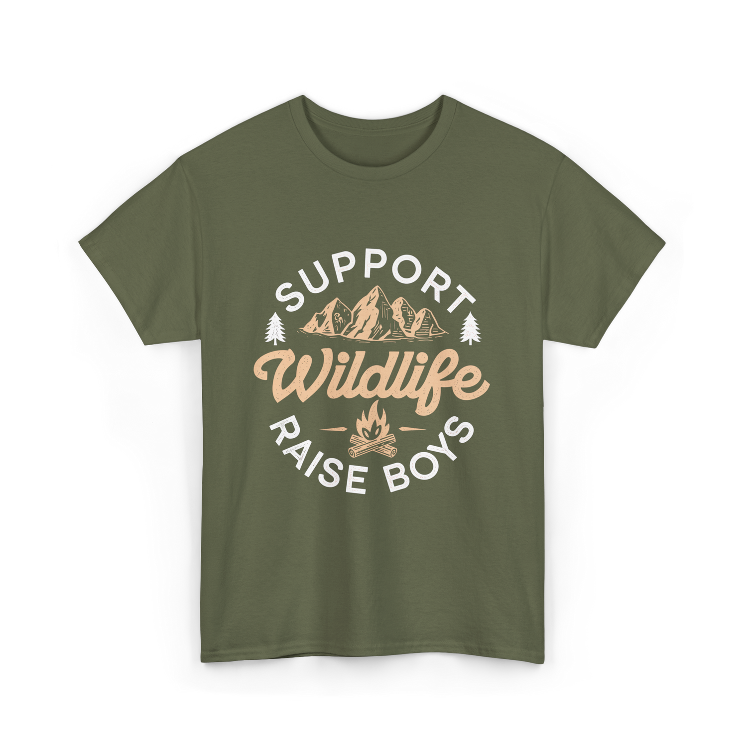 Support Wildlife Raise Boys Wildlife T-Shirt - Military Green