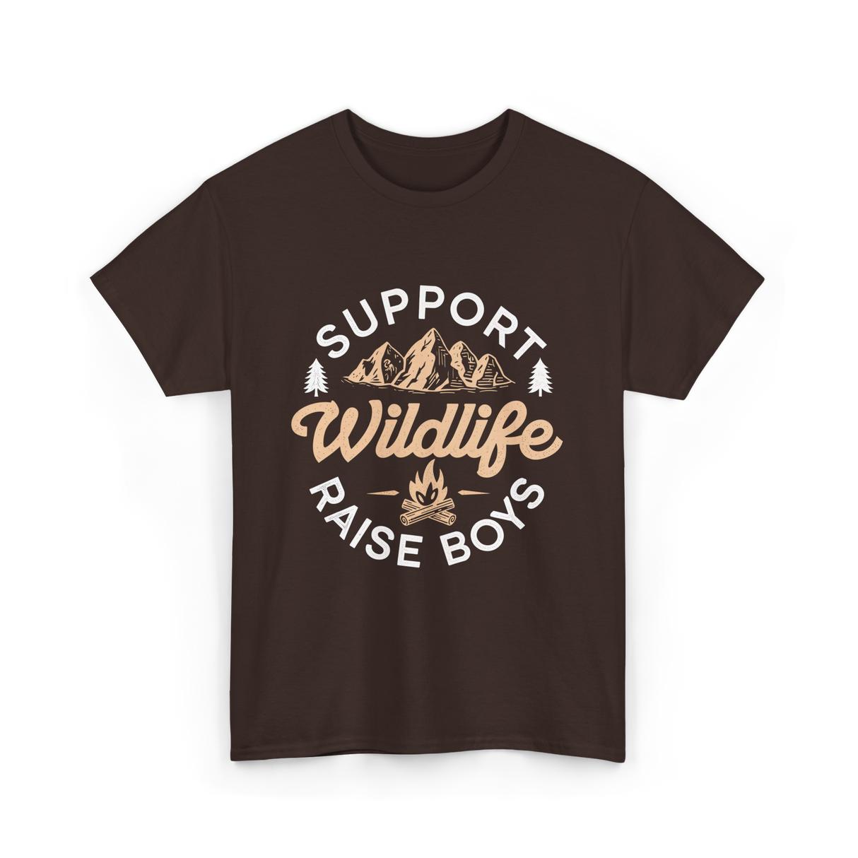 Support Wildlife Raise Boys Wildlife T-Shirt - Dark Chocolate