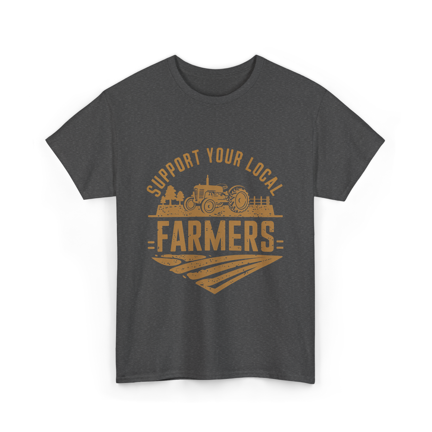 Support Your Local Farmers Farming T-Shirt - Dark Heather