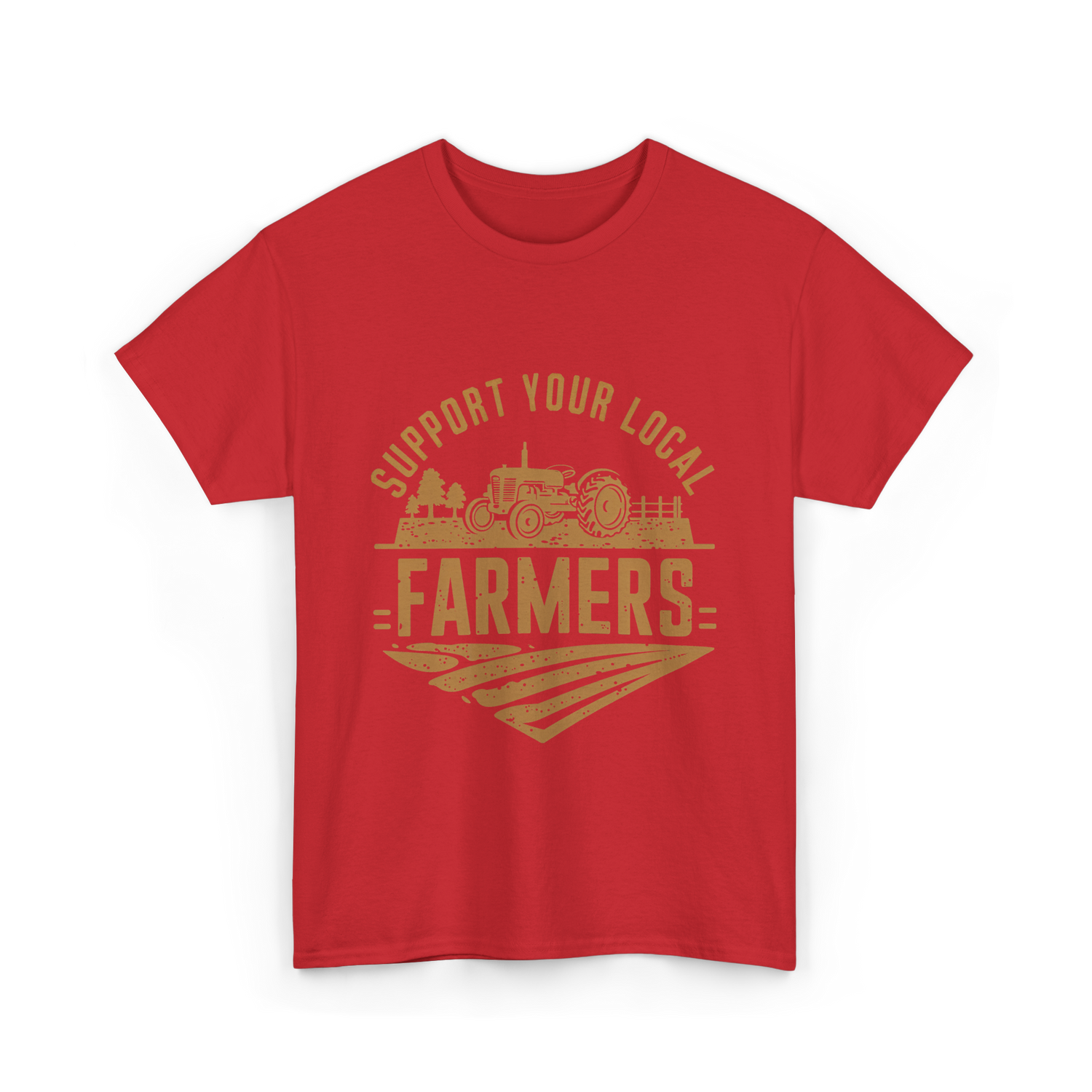Support Your Local Farmers Farming T-Shirt - Red