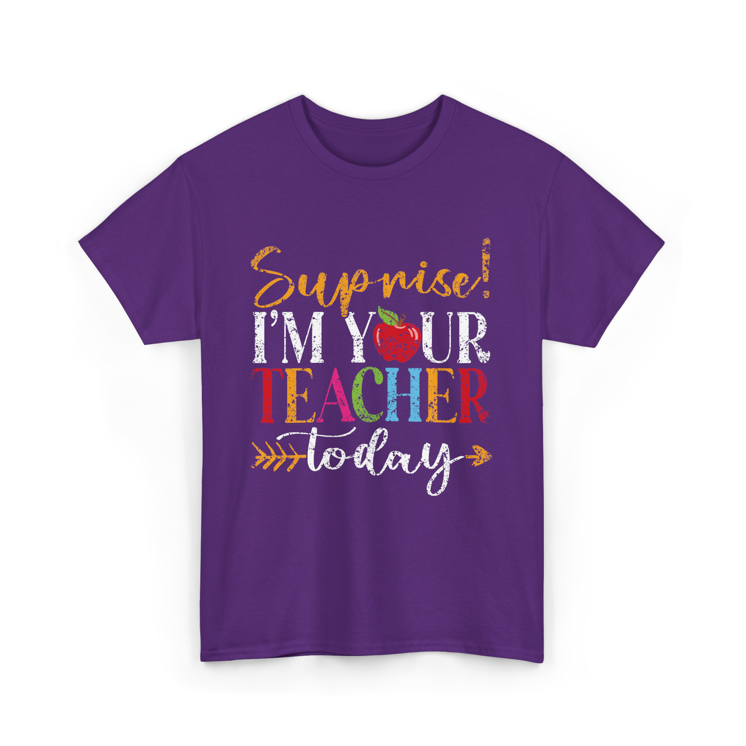 Surprise I'm Your Teacher Education T-Shirt - Purple