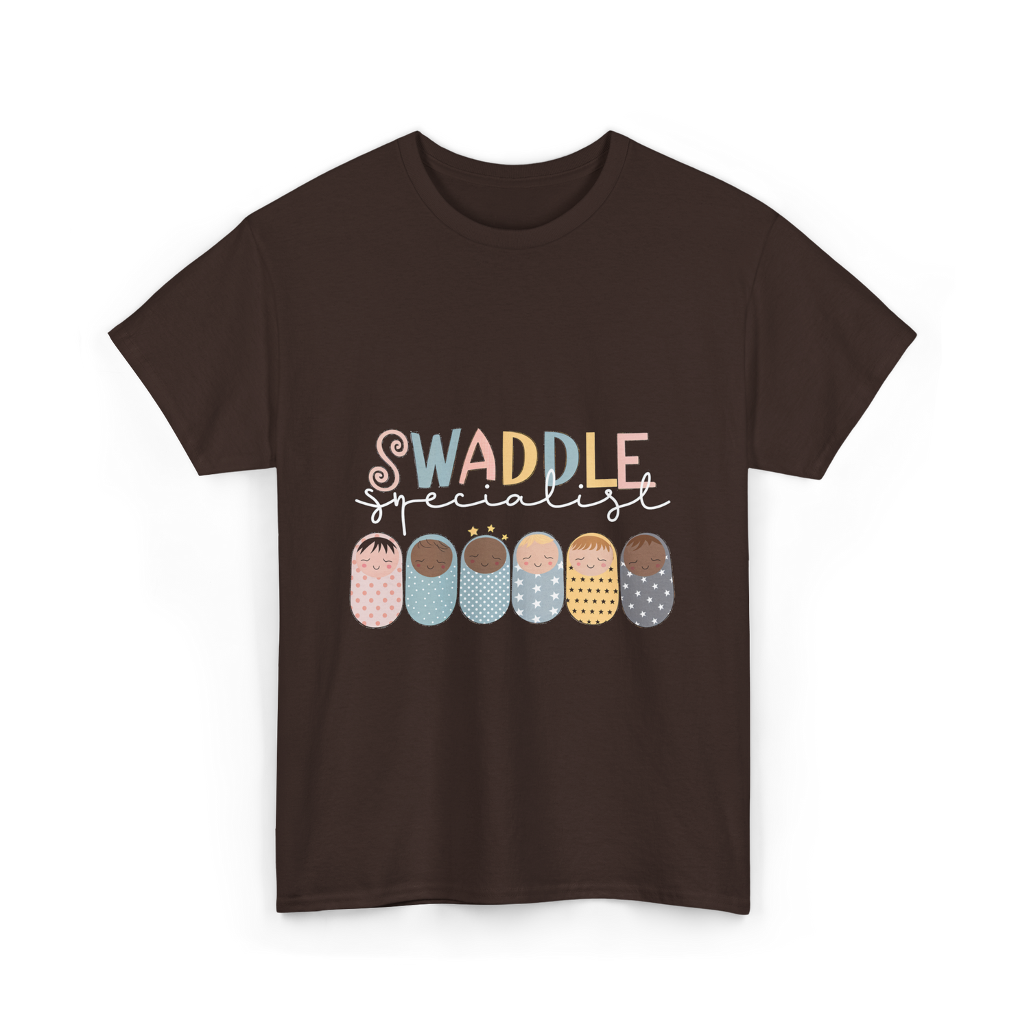 Swaddle Specialist Baby Care T-Shirt - Dark Chocolate