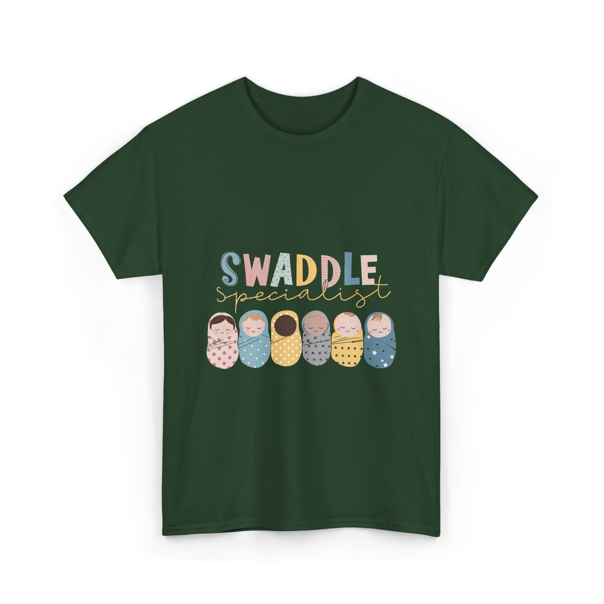 Swaddle Specialist Baby Care T-Shirt - Forest Green