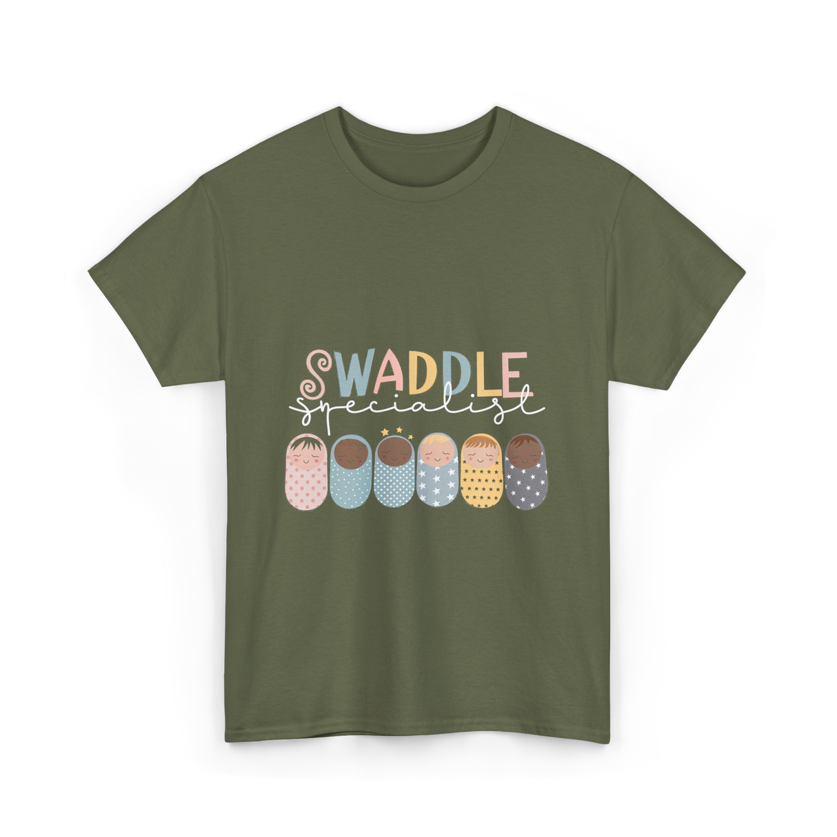Swaddle Specialist Baby Care T-Shirt - Military Green