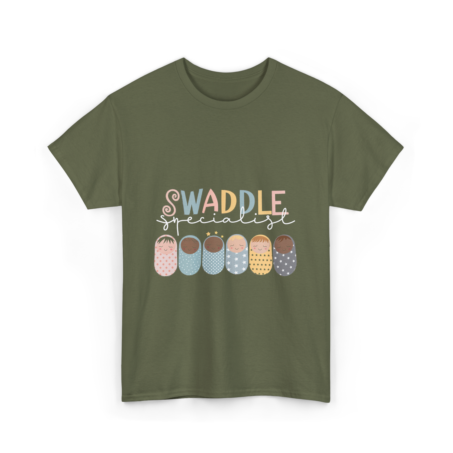 Swaddle Specialist Baby Care T-Shirt - Military Green