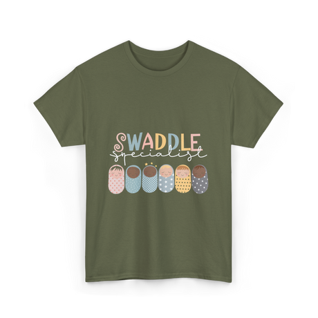 Swaddle Specialist Baby Care T-Shirt - Military Green
