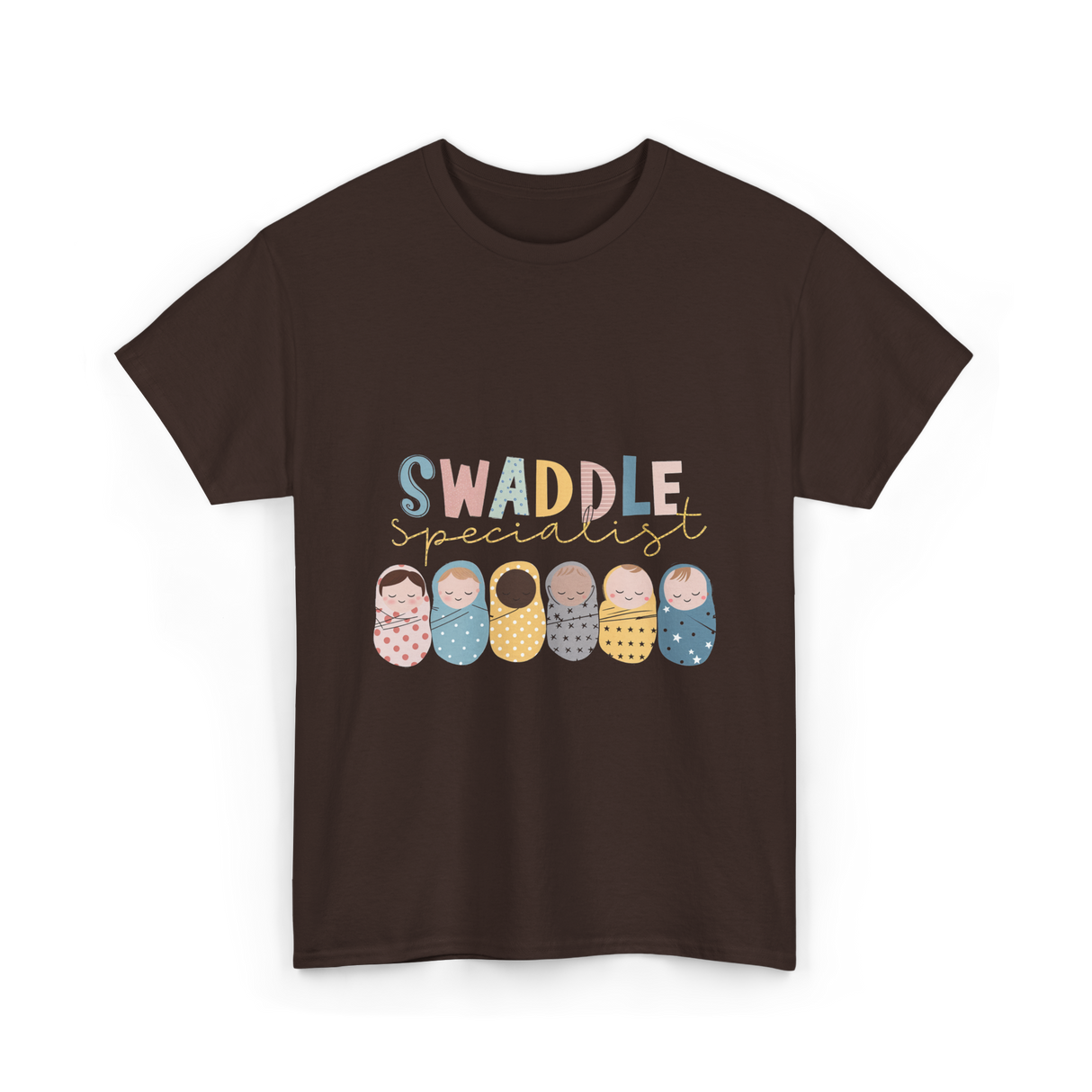 Swaddle Specialist Baby Care T-Shirt - Dark Chocolate