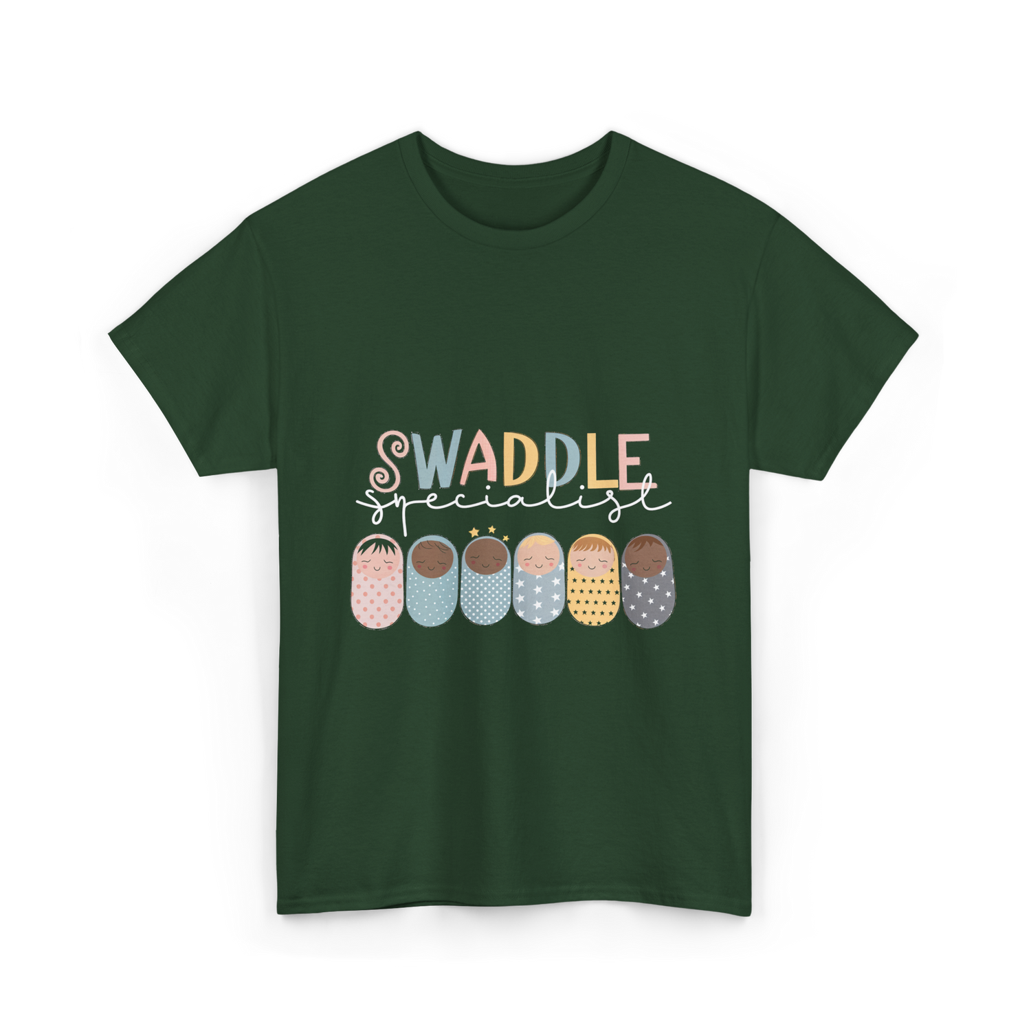 Swaddle Specialist Baby Care T-Shirt - Forest Green