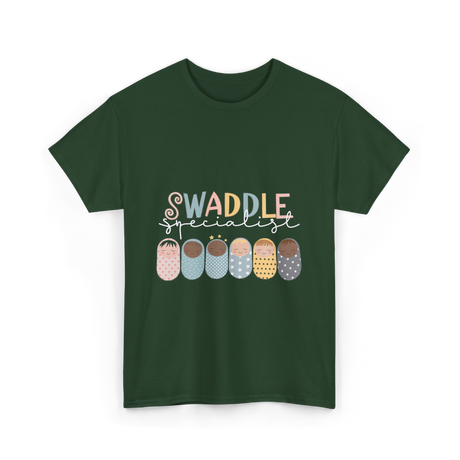 Swaddle Specialist Baby Care T-Shirt - Forest Green