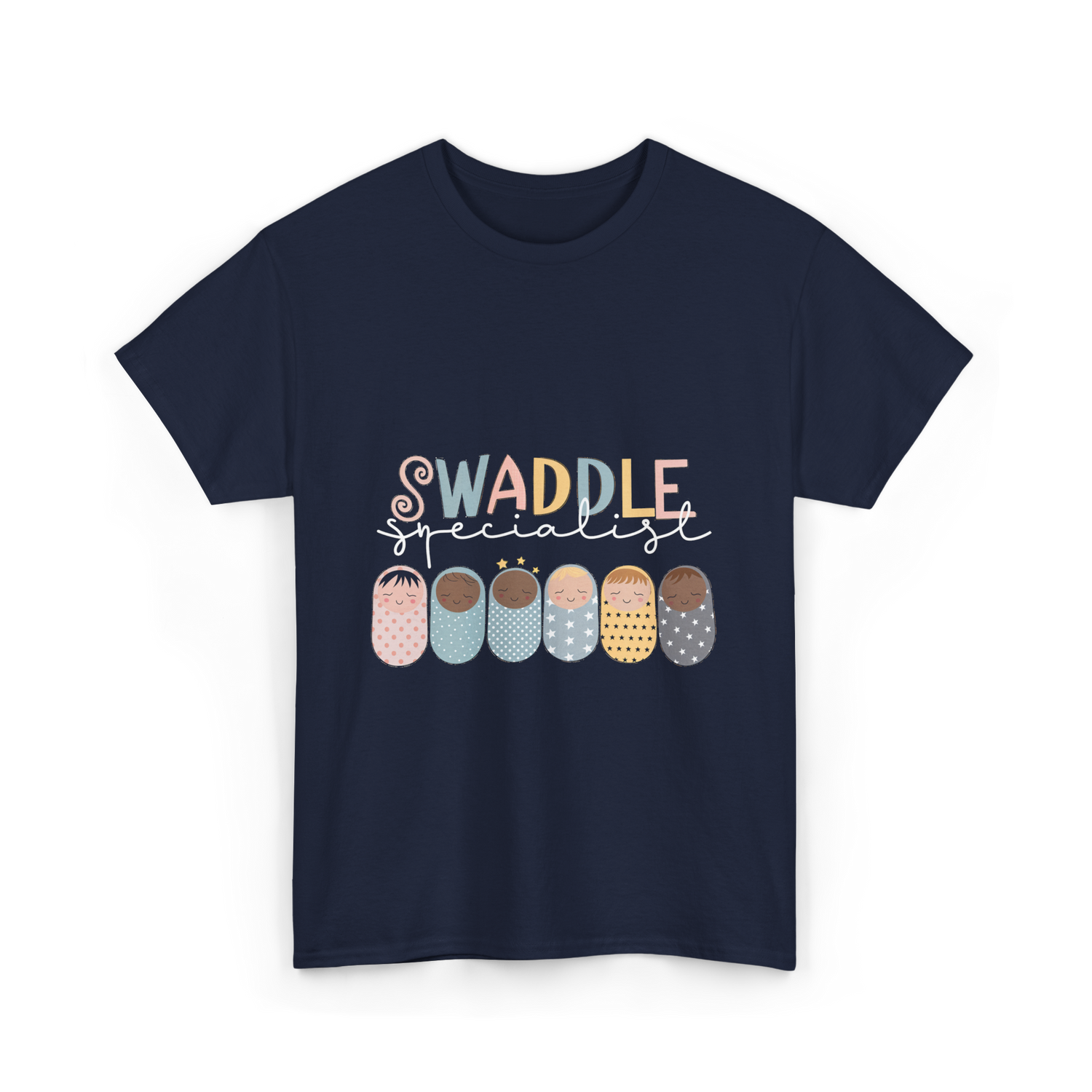 Swaddle Specialist Baby Care T-Shirt - Navy