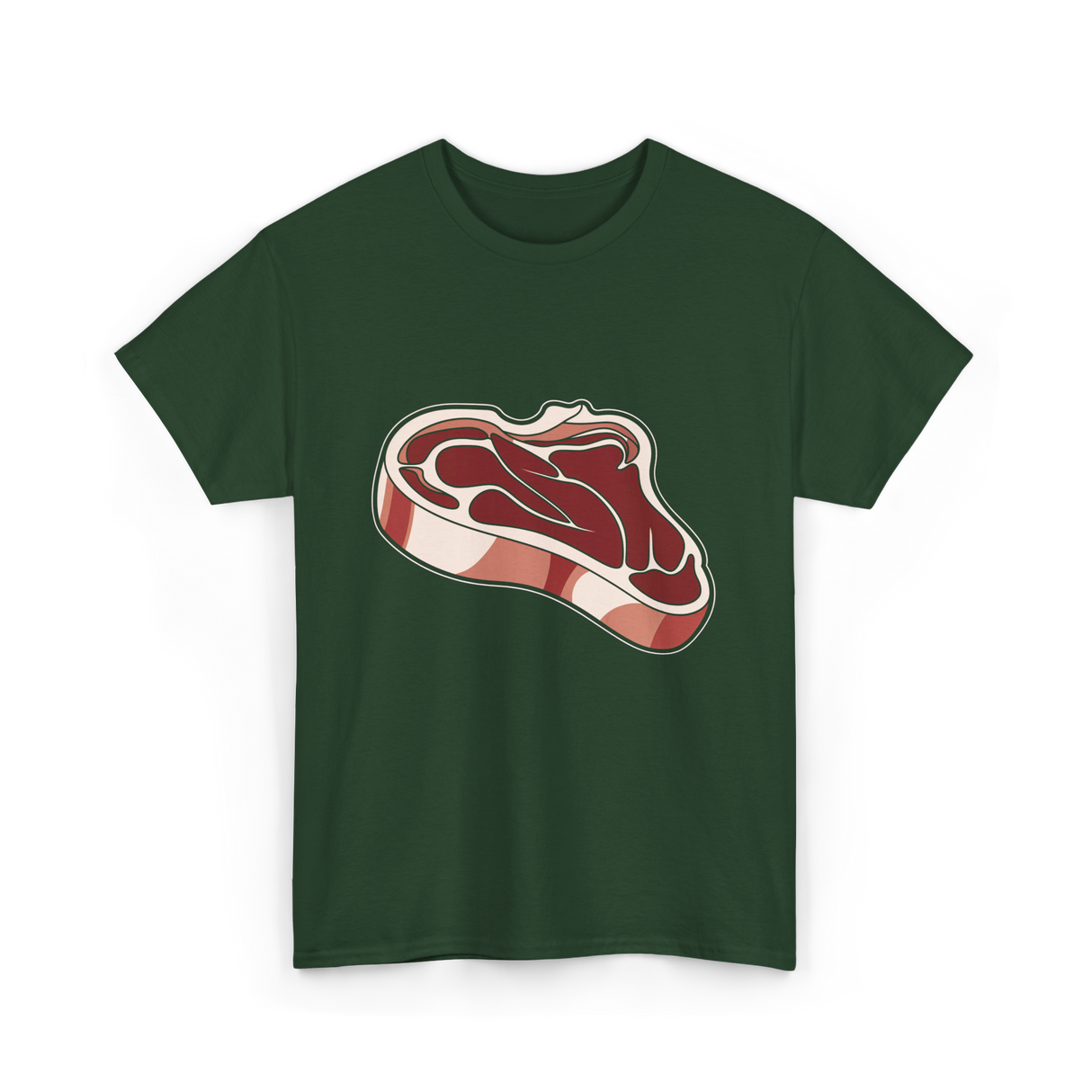 T Bone Steak Meat Lovers T-Shirt - Forest Green