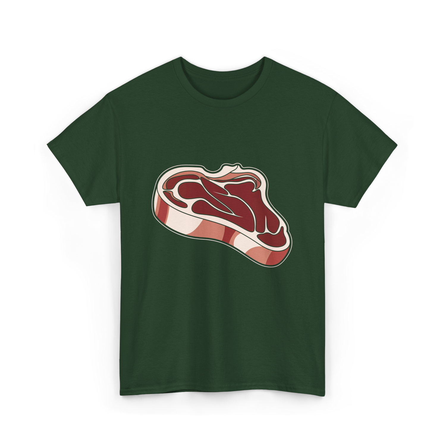 T Bone Steak Meat Lovers T-Shirt - Forest Green