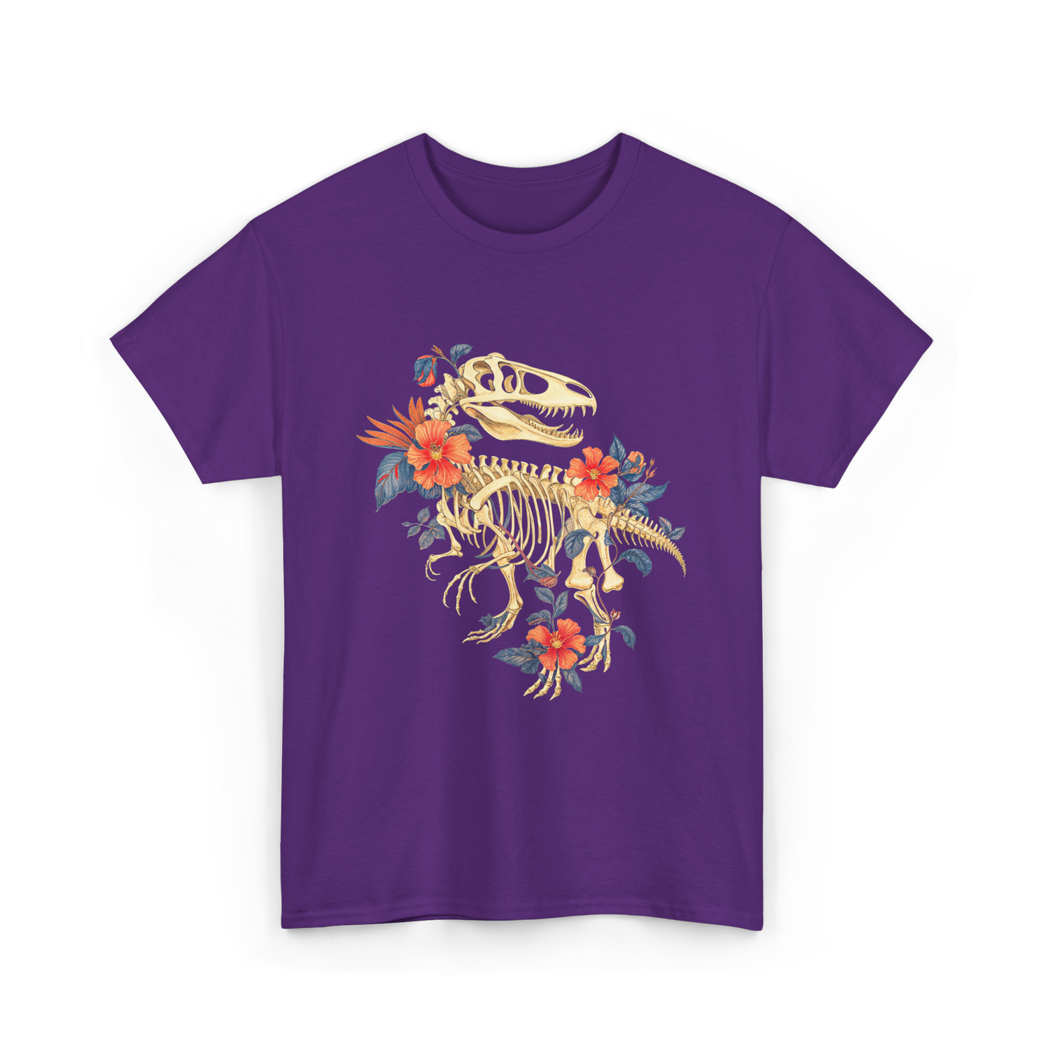 T-Rex Skeleton Dino T-Shirt - Purple