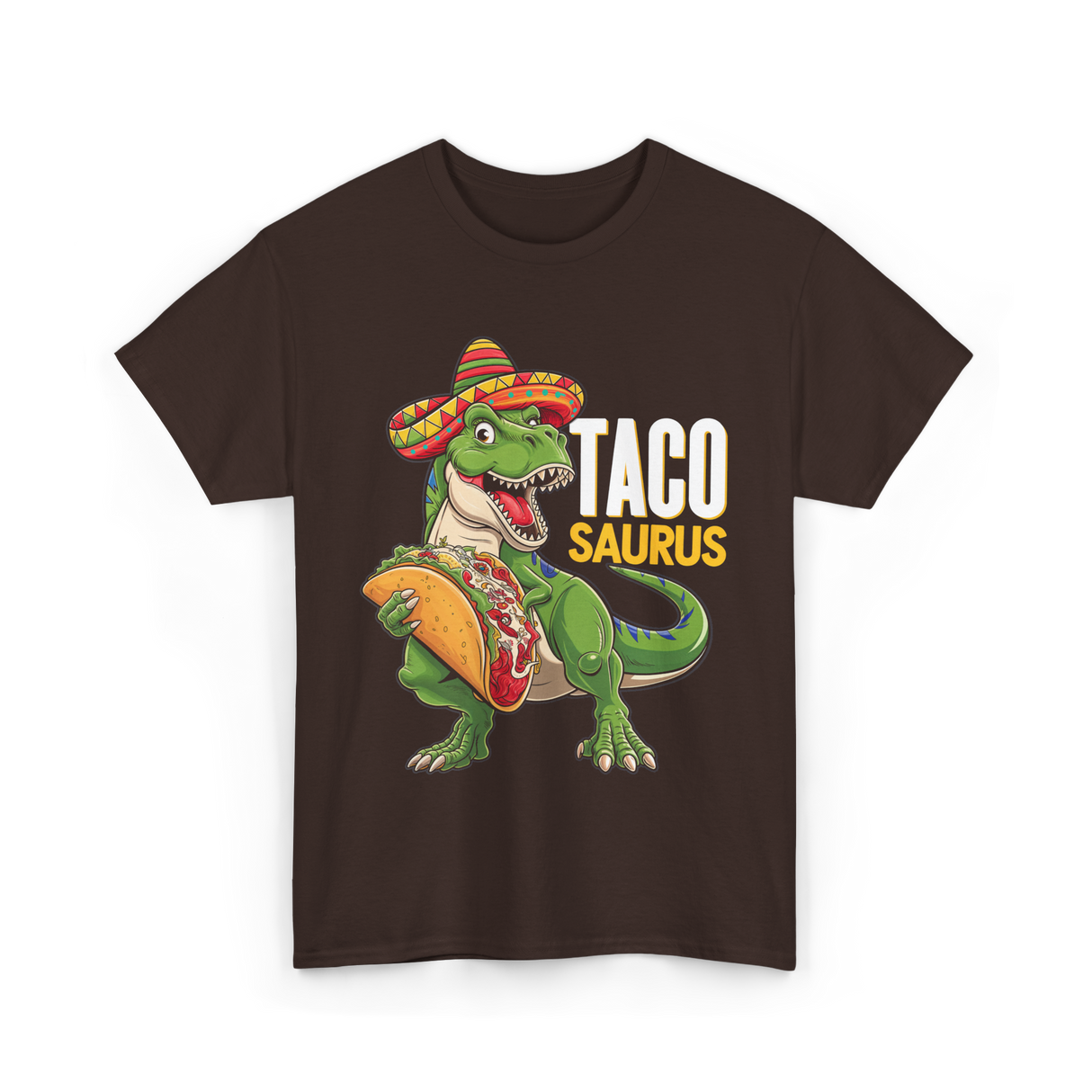 Taco Saurus Taco Dinosaur T-Shirt - Dark Chocolate