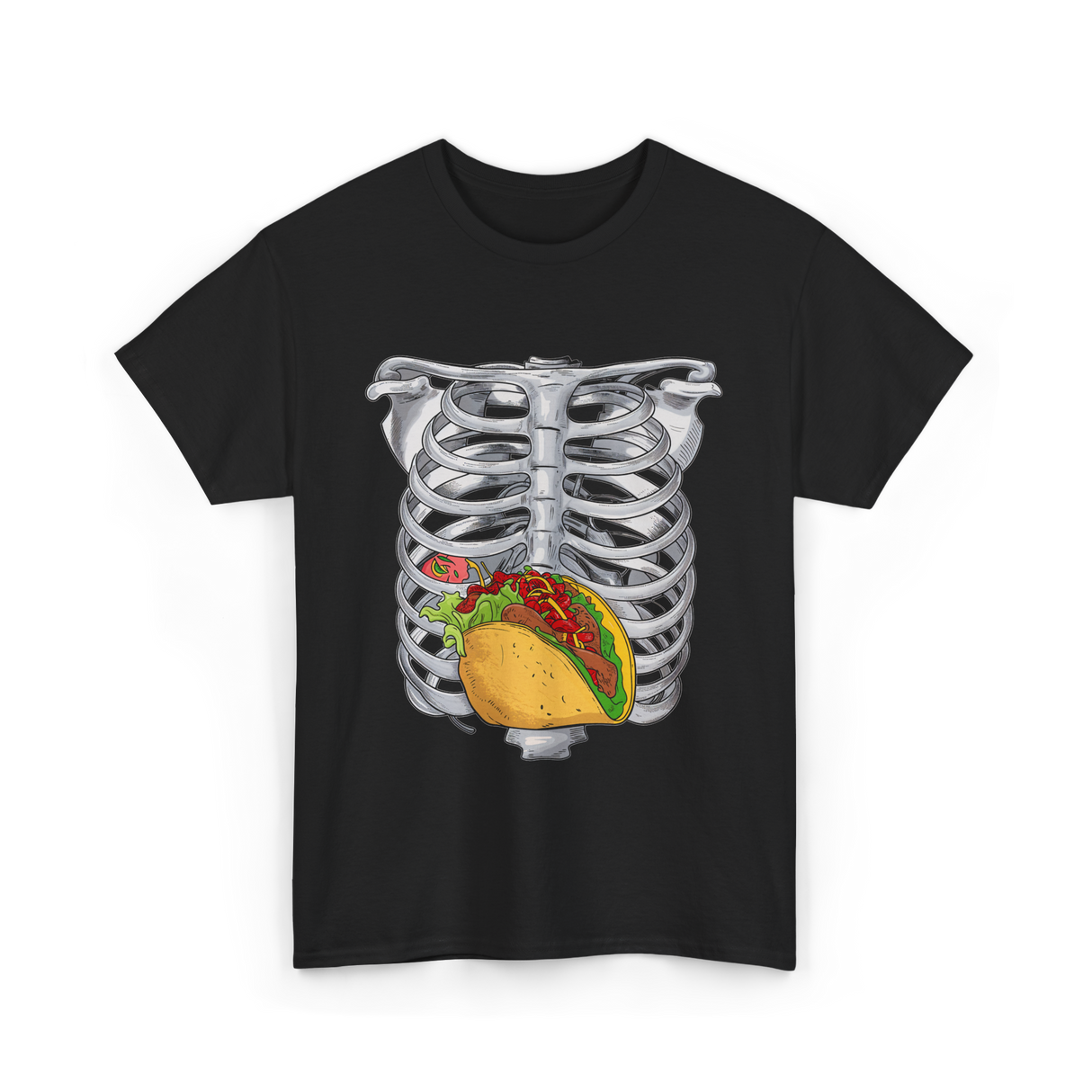 Taco Skeleton Rib Cage Costume T-Shirt - Black