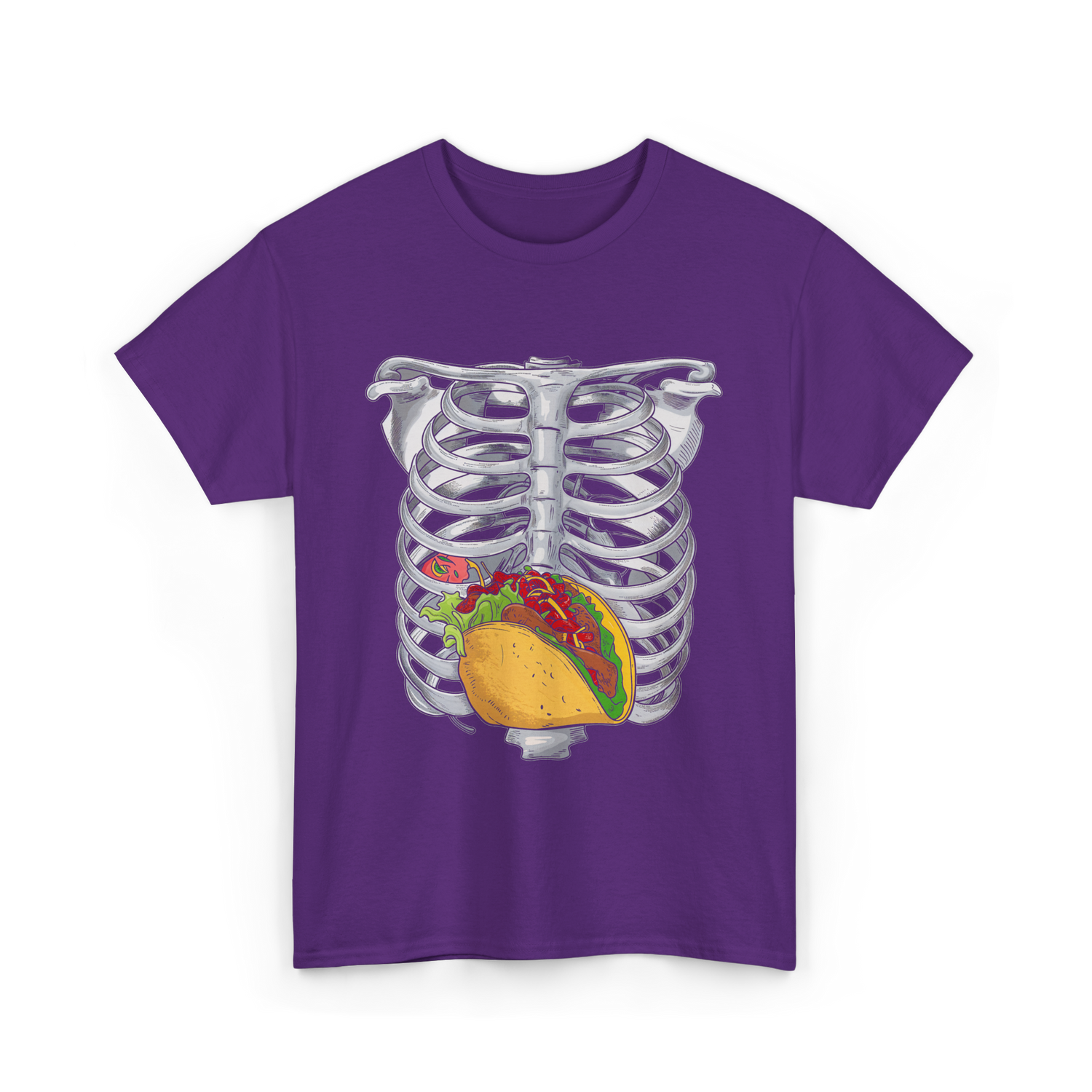 Taco Skeleton Rib Cage Costume T-Shirt - Purple