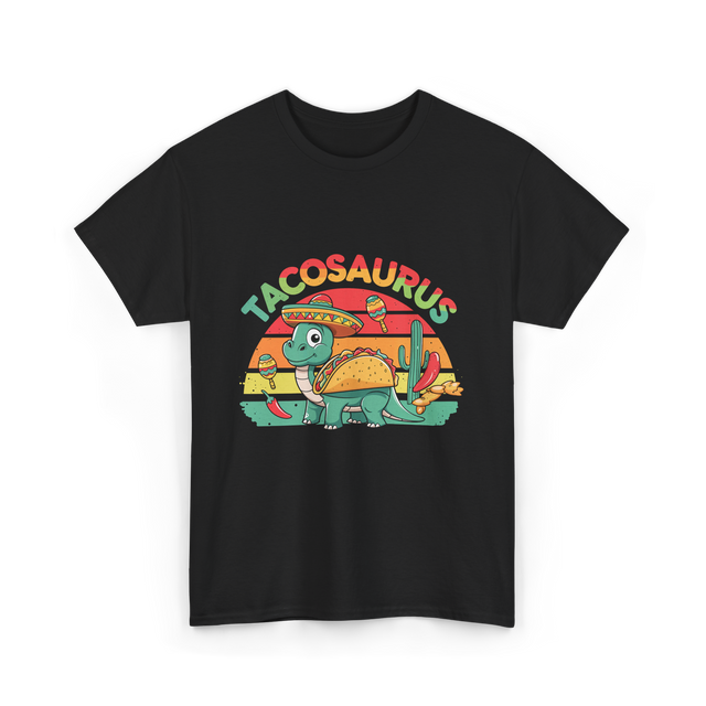 Tacosaurus Taco Dinosaur T-Shirt - Black
