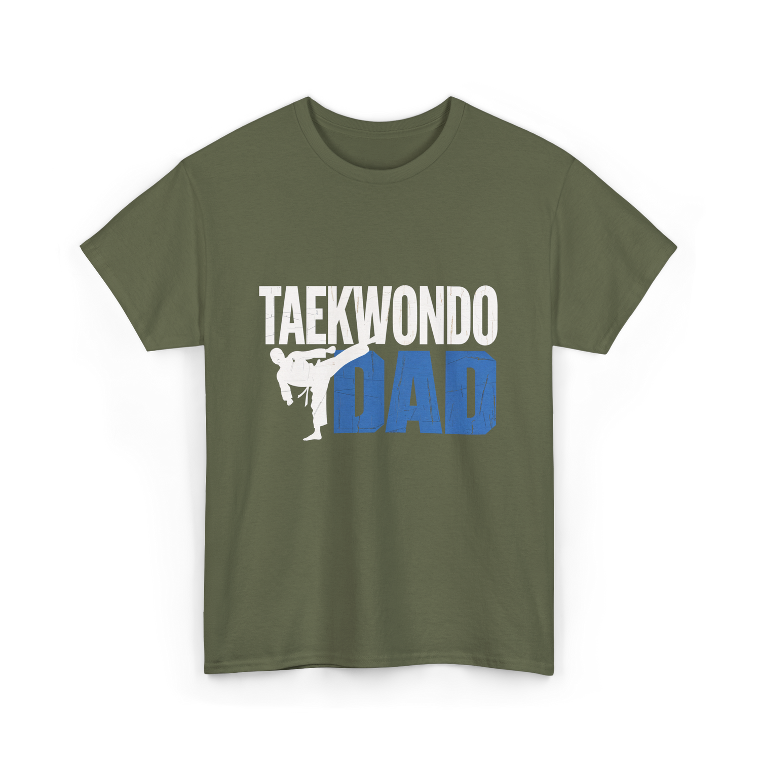 Taekwondo Dad Taekwondo Martial Arts T-Shirt - Military Green