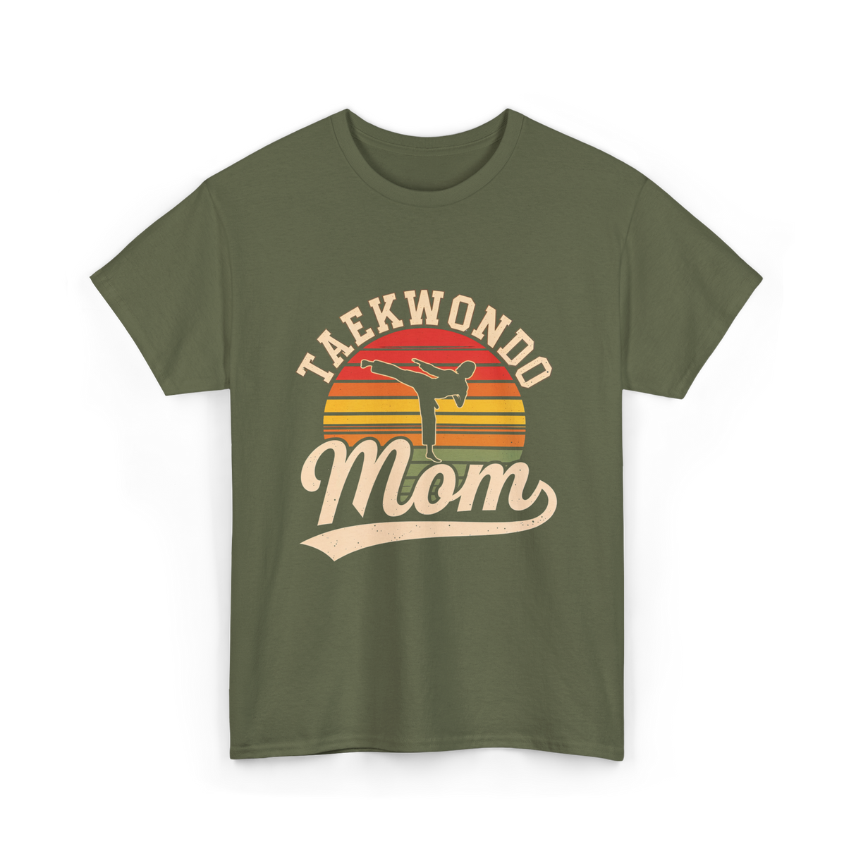 Taekwondo Mom Taekwondo Martial Arts T-Shirt - Military Green