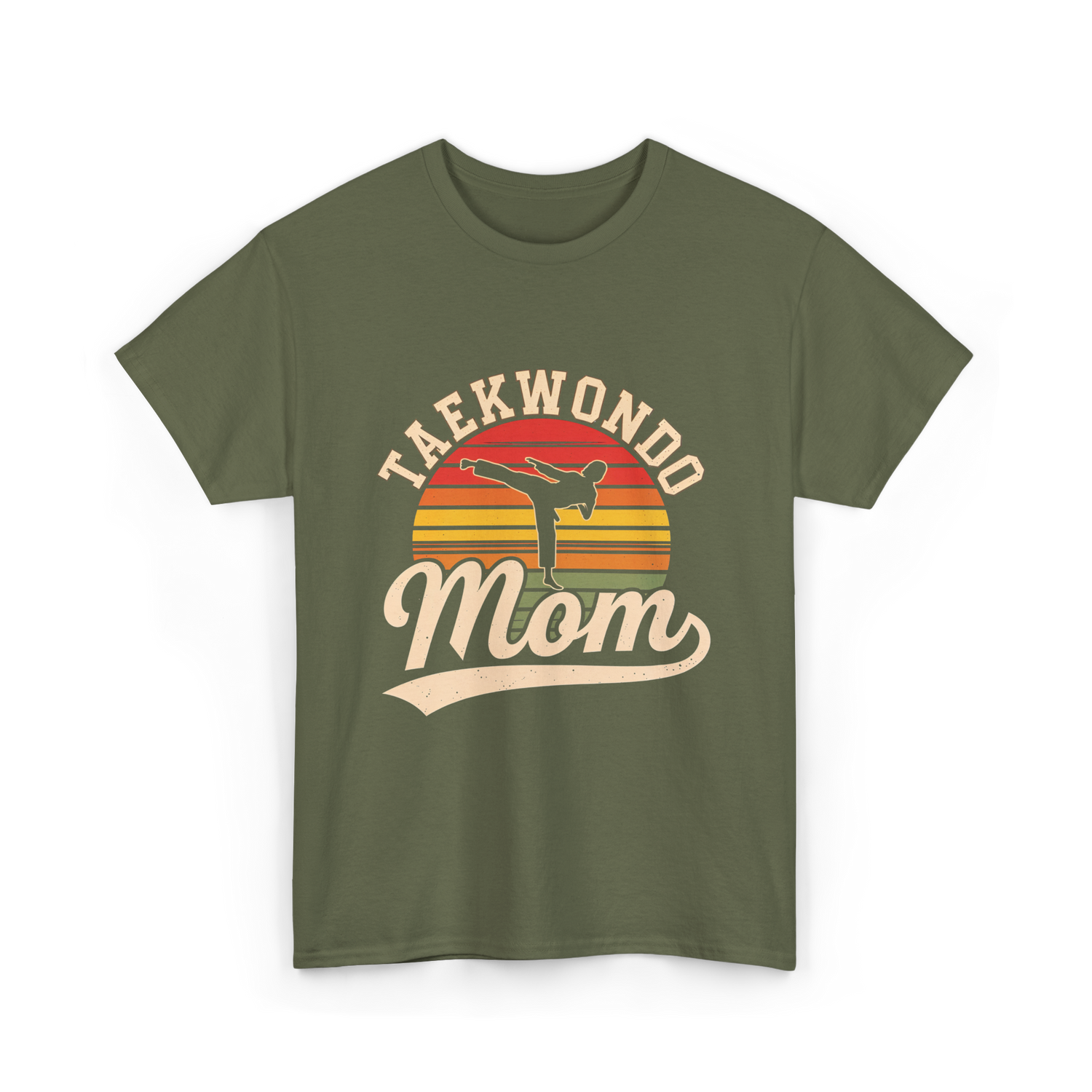 Taekwondo Mom Taekwondo Martial Arts T-Shirt - Military Green