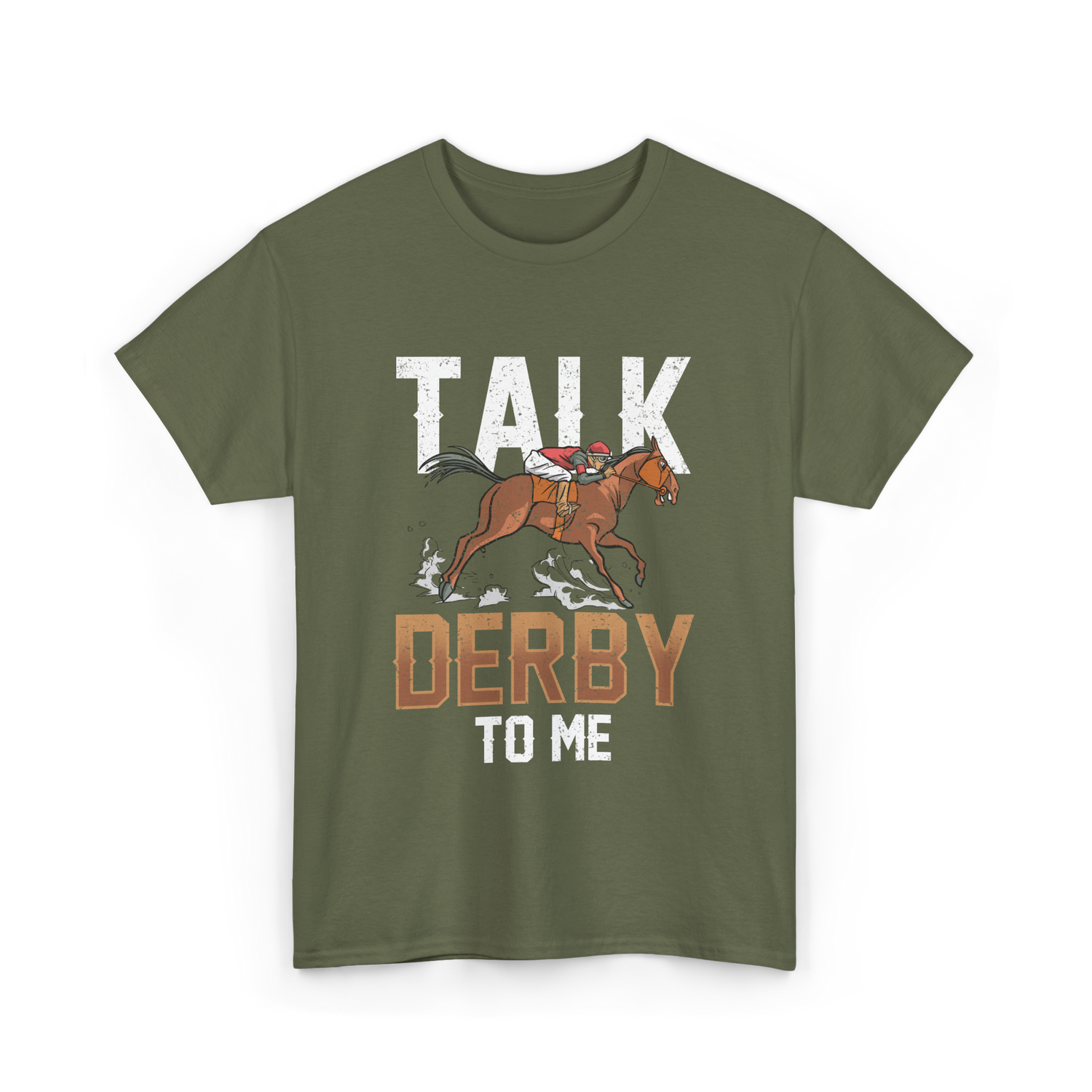 Talk Derby To Me Equestrian T-Shirt - Military Green