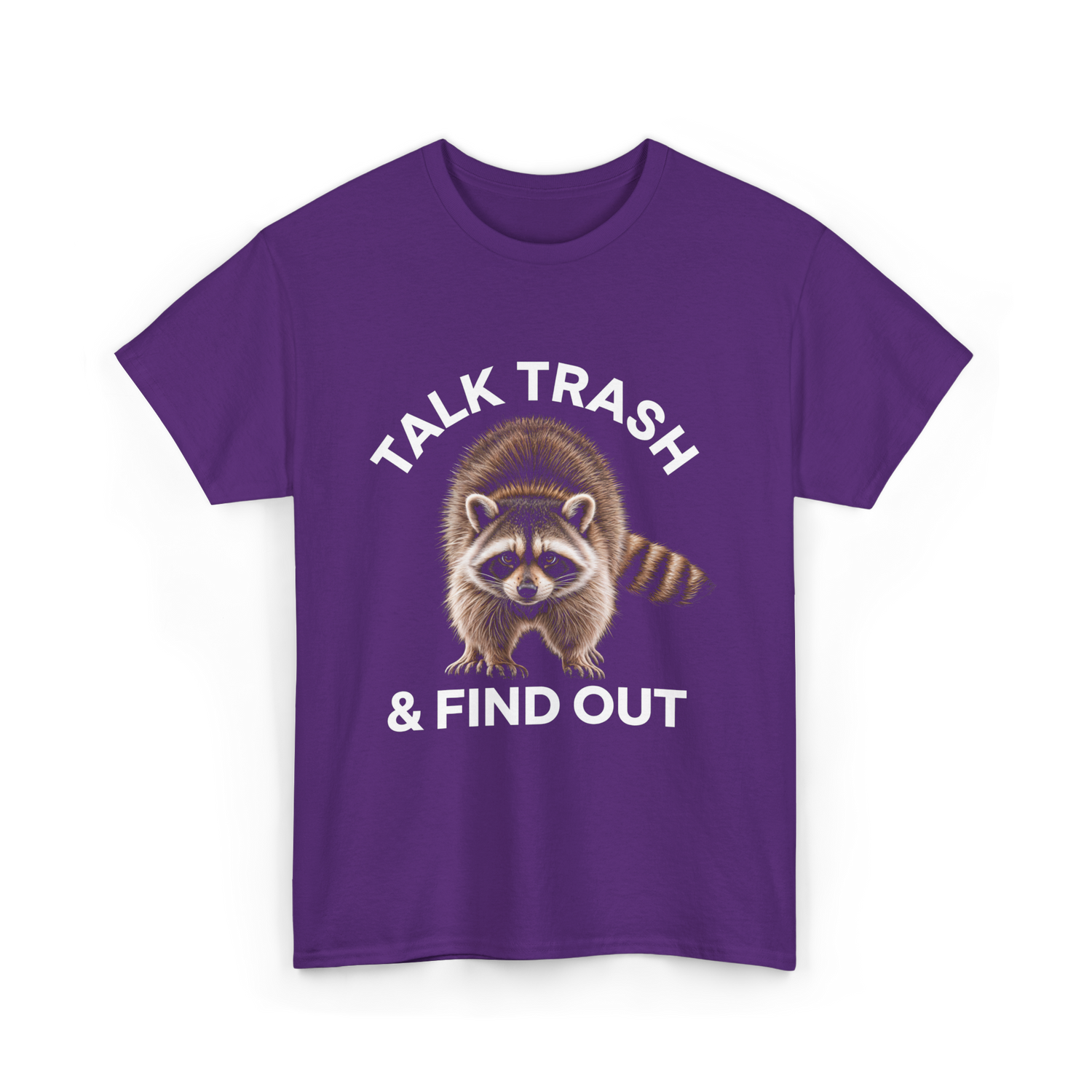 Talk Trash Raccoon Wildlife T-Shirt - Purple