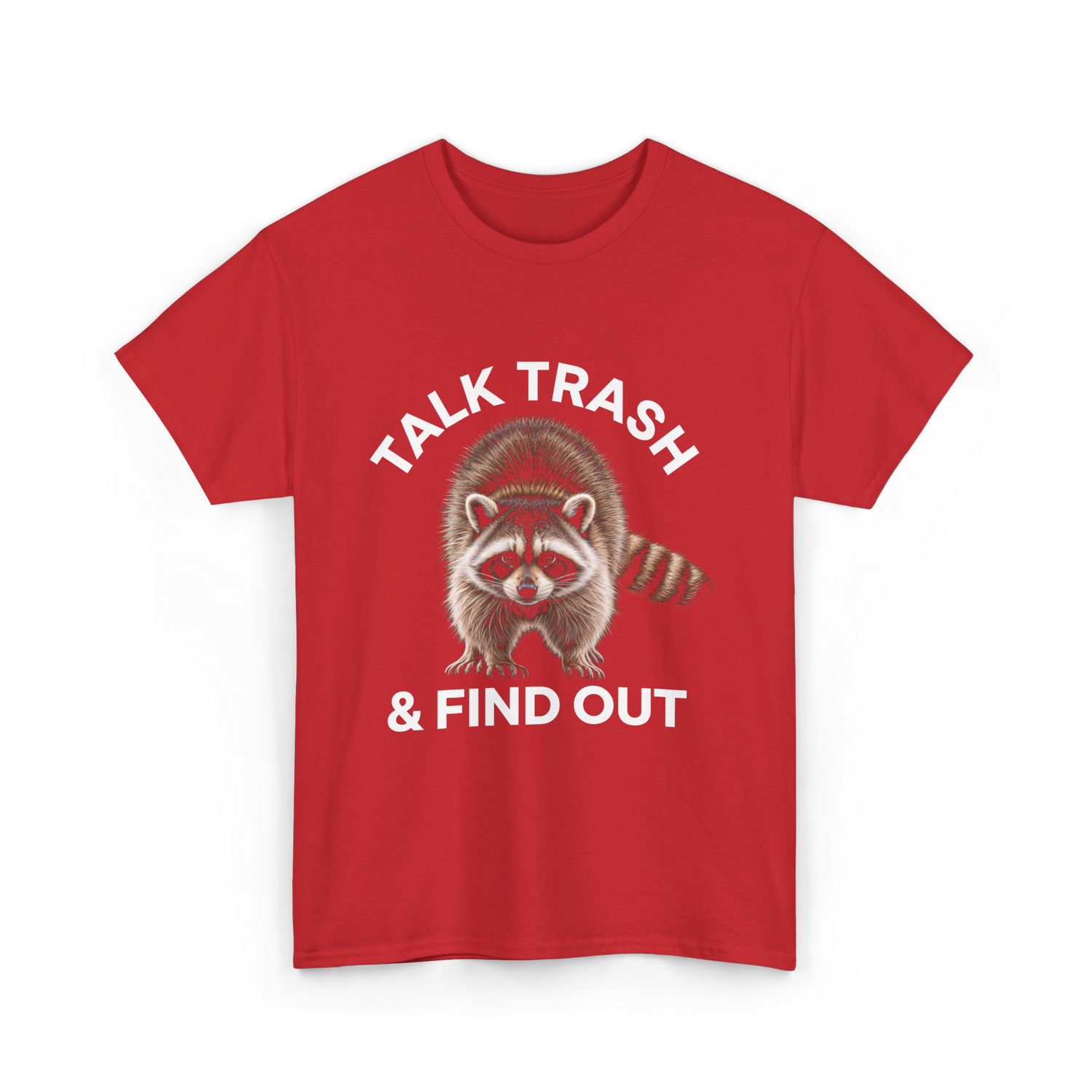 Talk Trash Raccoon Wildlife T-Shirt - Red
