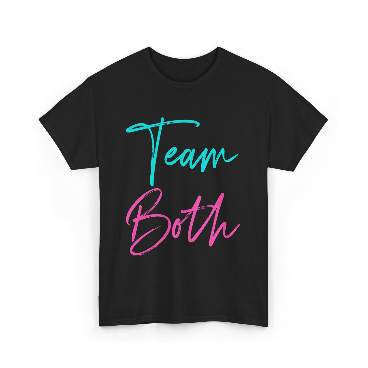 Team Both Gender Reveal Party T-Shirt - Black