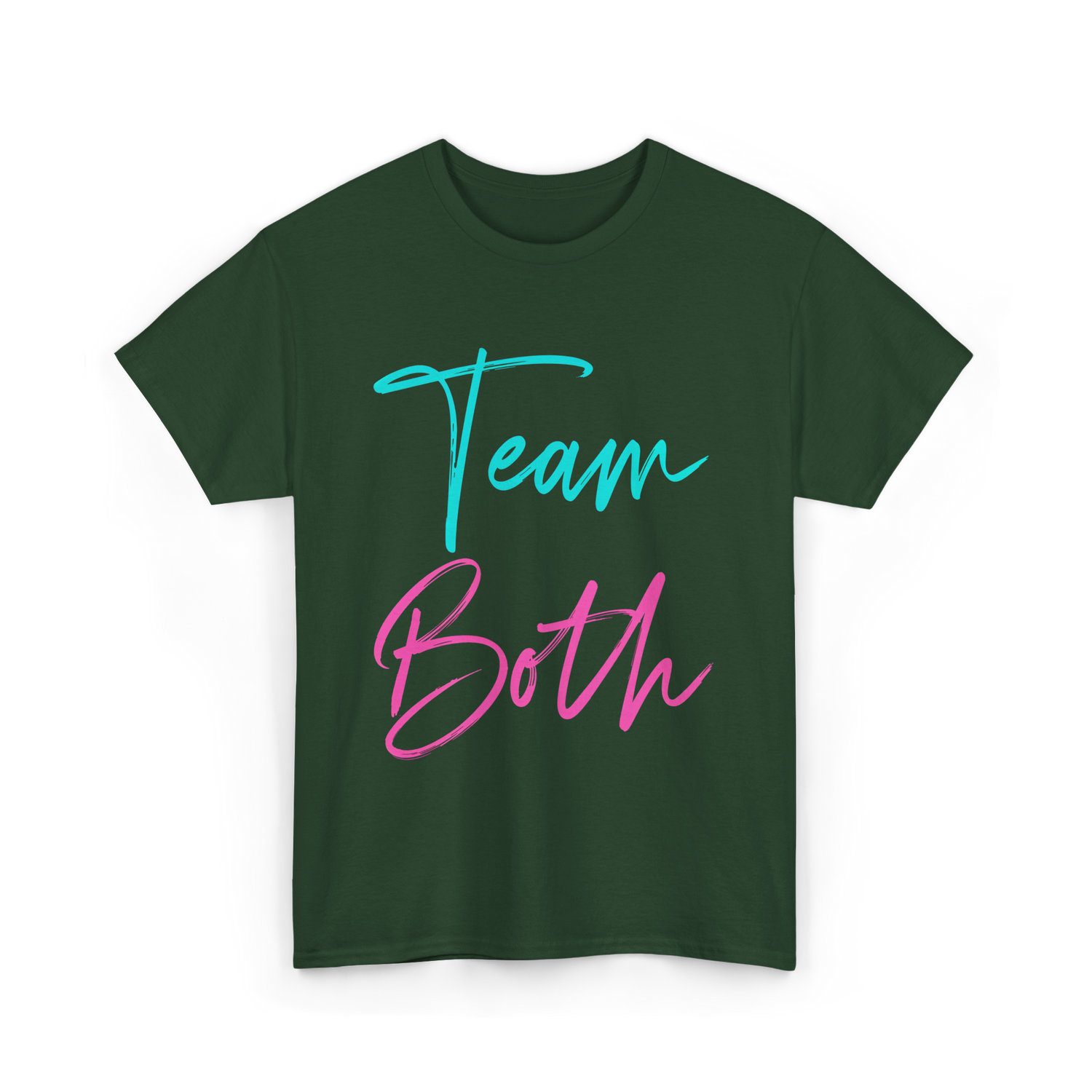 Team Both Gender Reveal Party T-Shirt - Forest Green