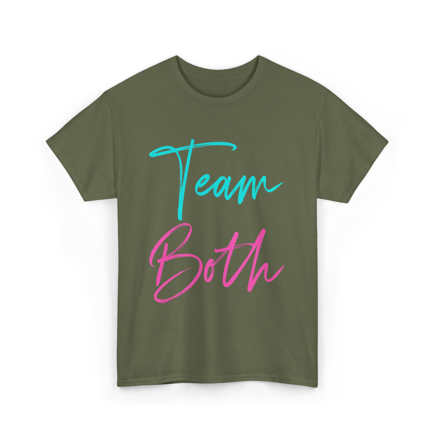 Team Both Gender Reveal Party T-Shirt - Military Green