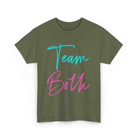 Team Both Gender Reveal Party T-Shirt - Military Green