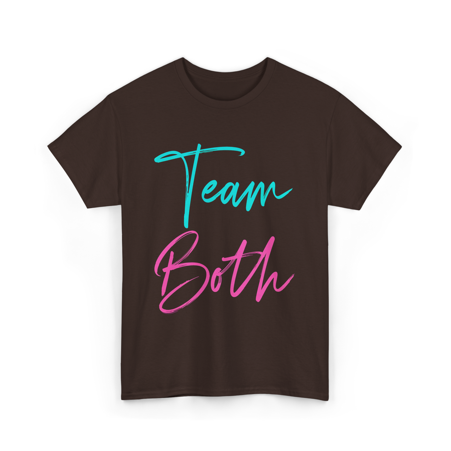 Team Both Gender Reveal Party T-Shirt - Dark Chocolate