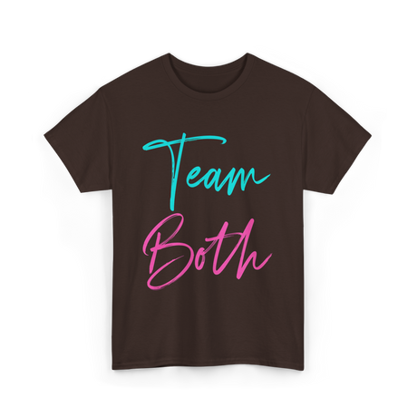 Team Both Gender Reveal Party T-Shirt - Dark Chocolate