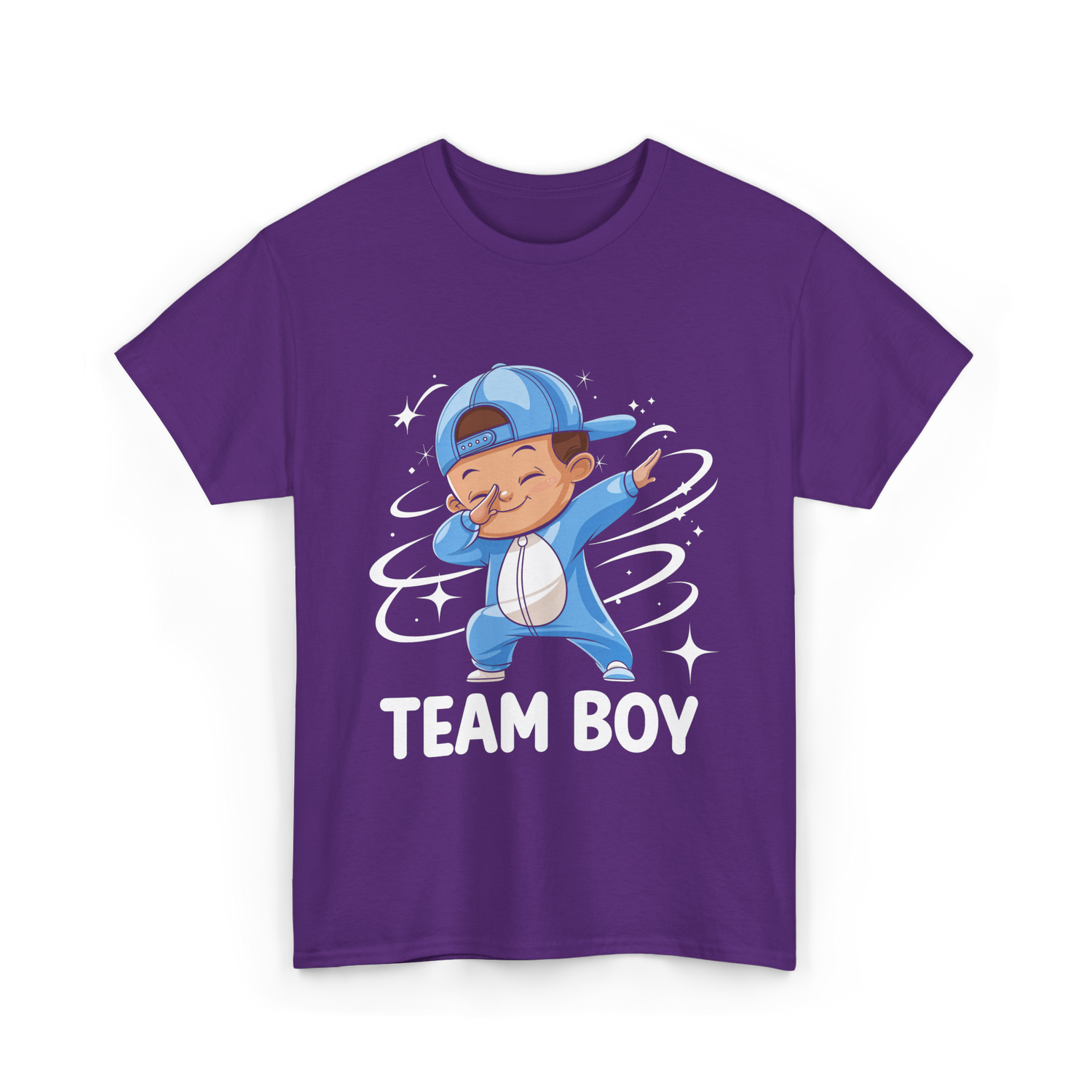 Team Boy Baby Announcement T-Shirt - Purple