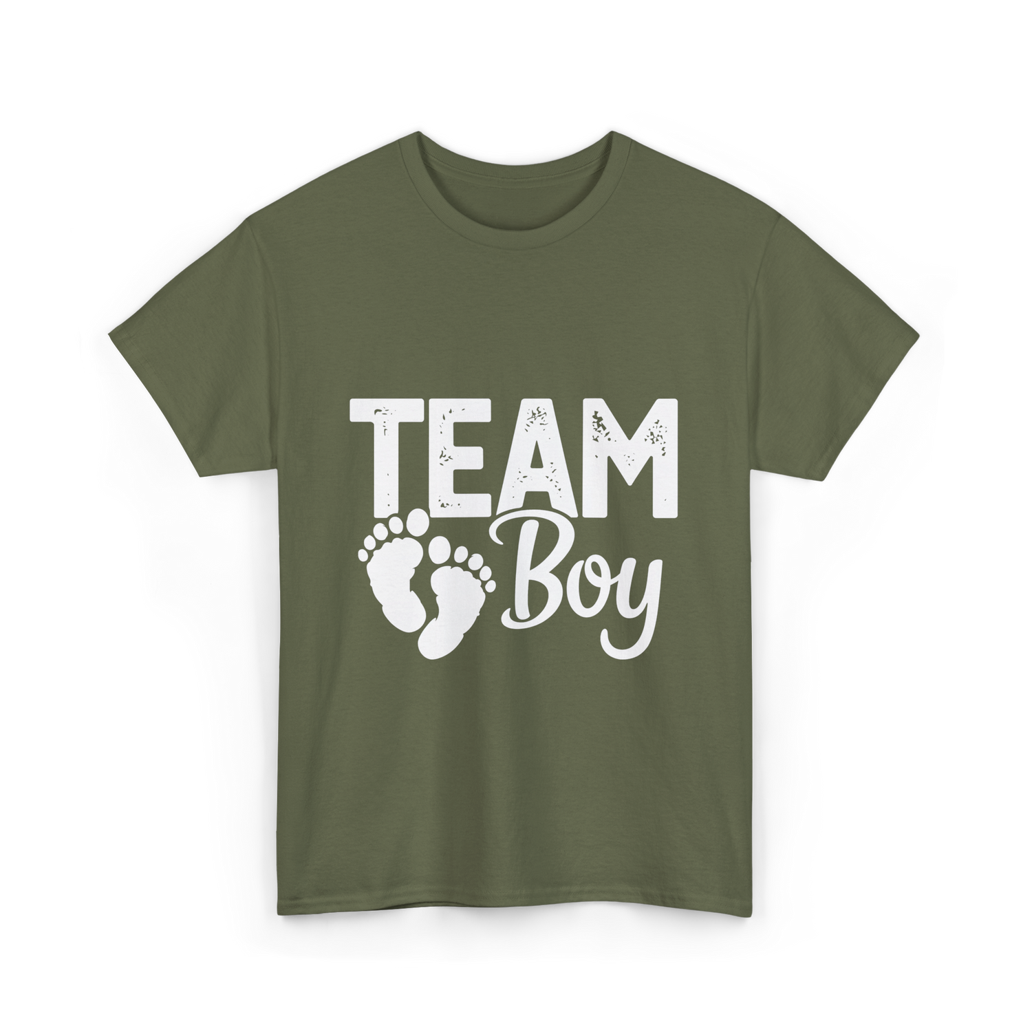 Team Boy Gender Reveal T-Shirt - Military Green