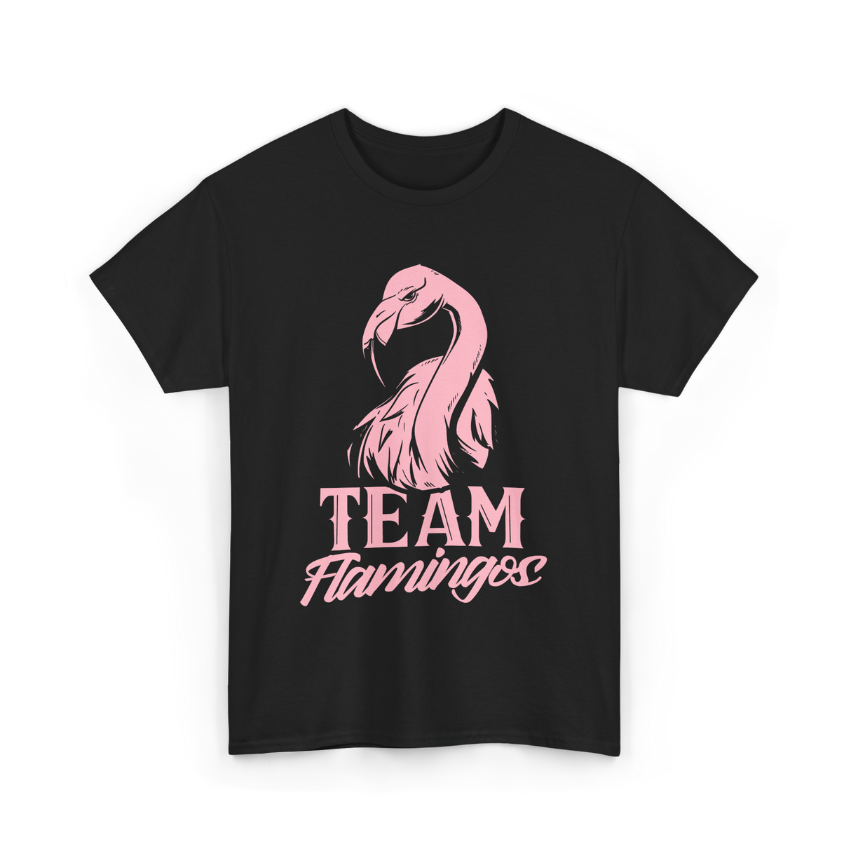 Team Flamingos Cute Flamingo T-Shirt - Black
