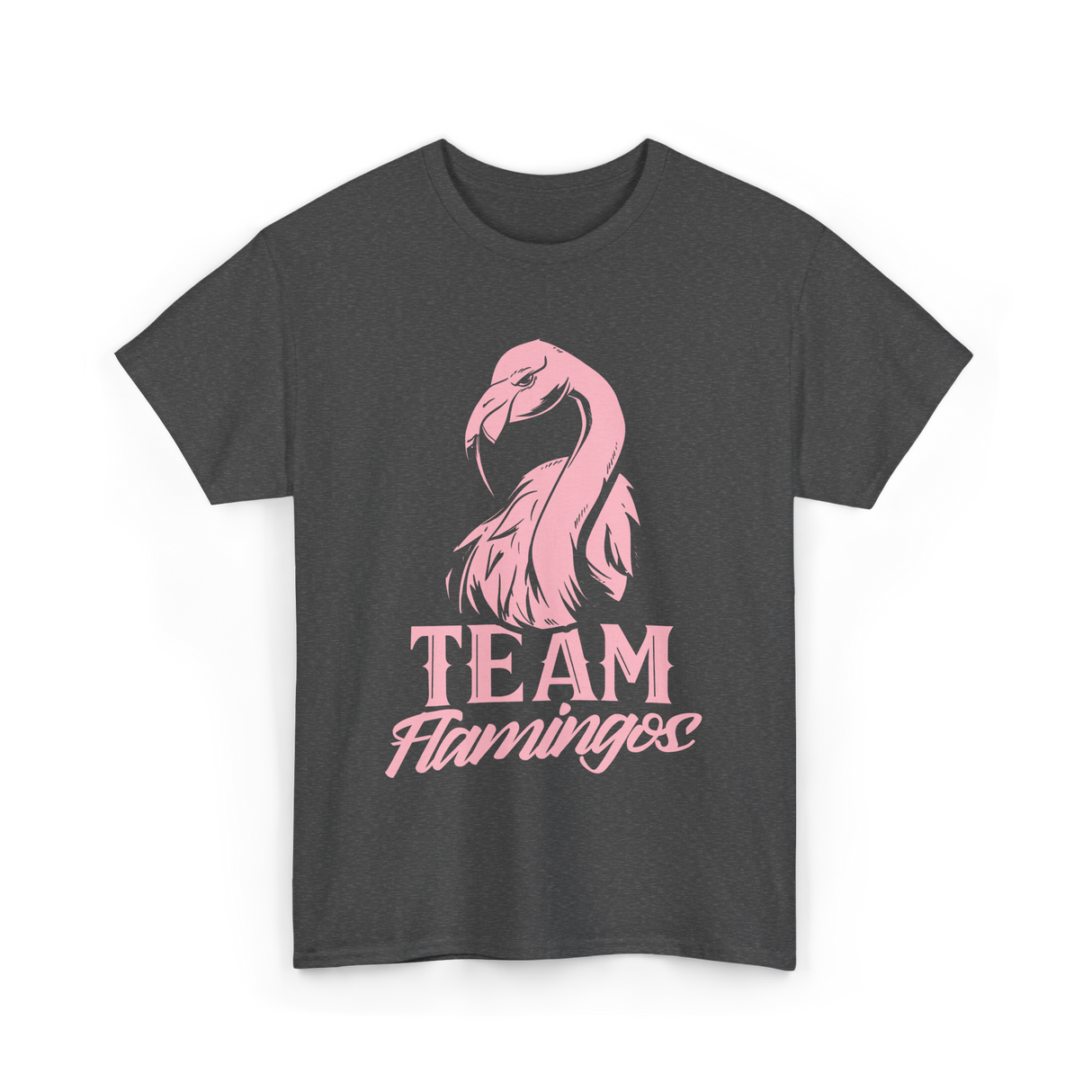 Team Flamingos Cute Flamingo T-Shirt - Dark Heather