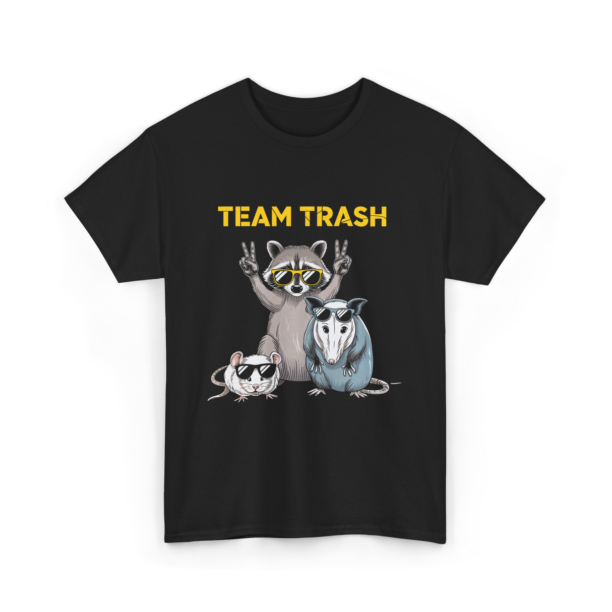 Team Trash Raccoon Opossum T-Shirt - Black