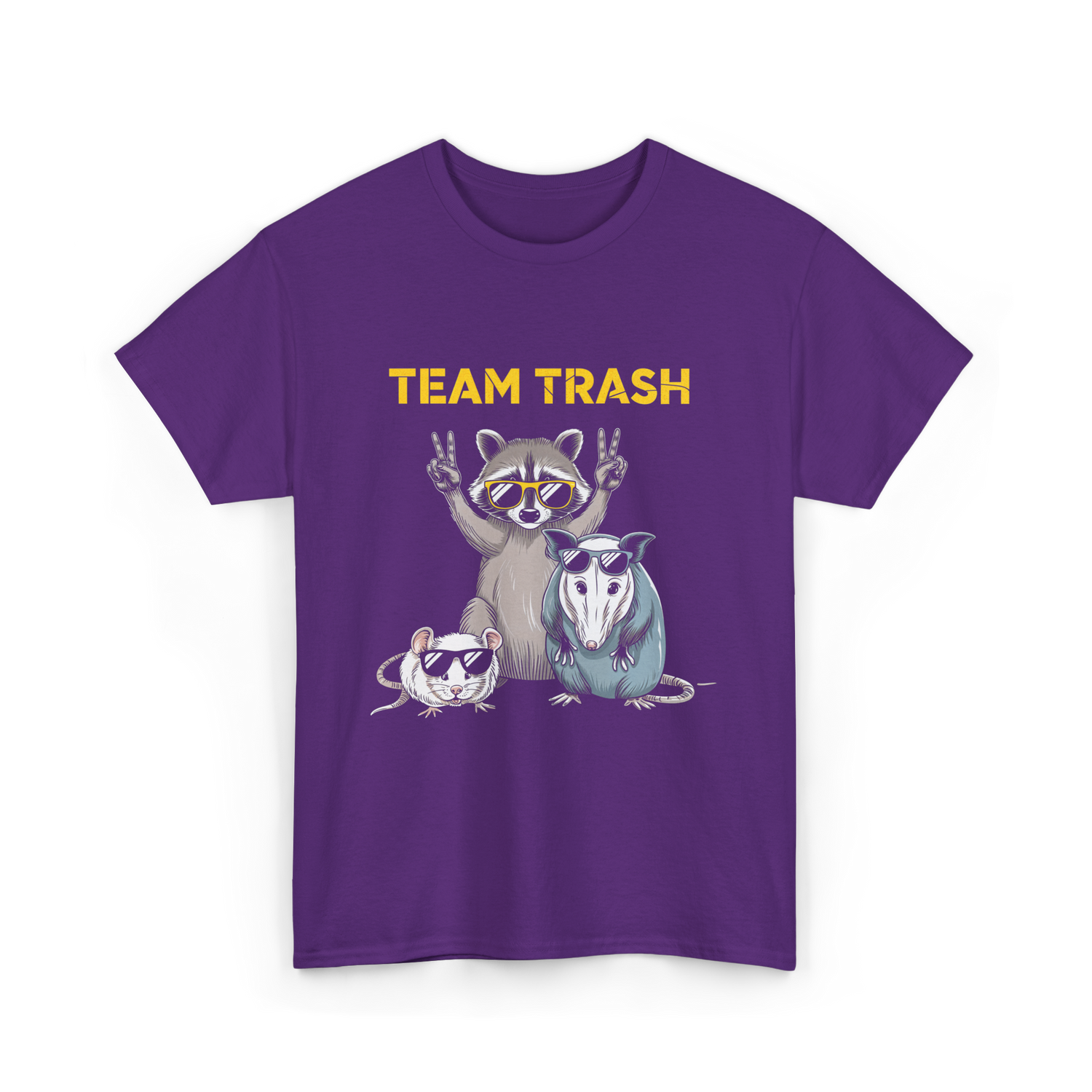 Team Trash Raccoon Opossum T-Shirt - Purple