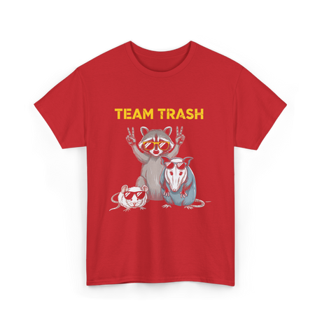 Team Trash Raccoon Opossum T-Shirt - Red