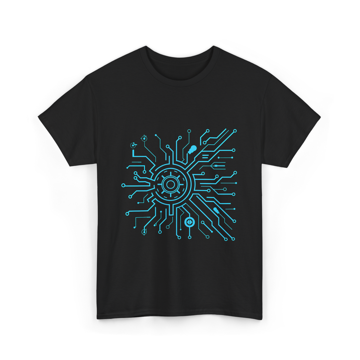 Tech Circuit Design Tech Enthusiast T-Shirt - Black