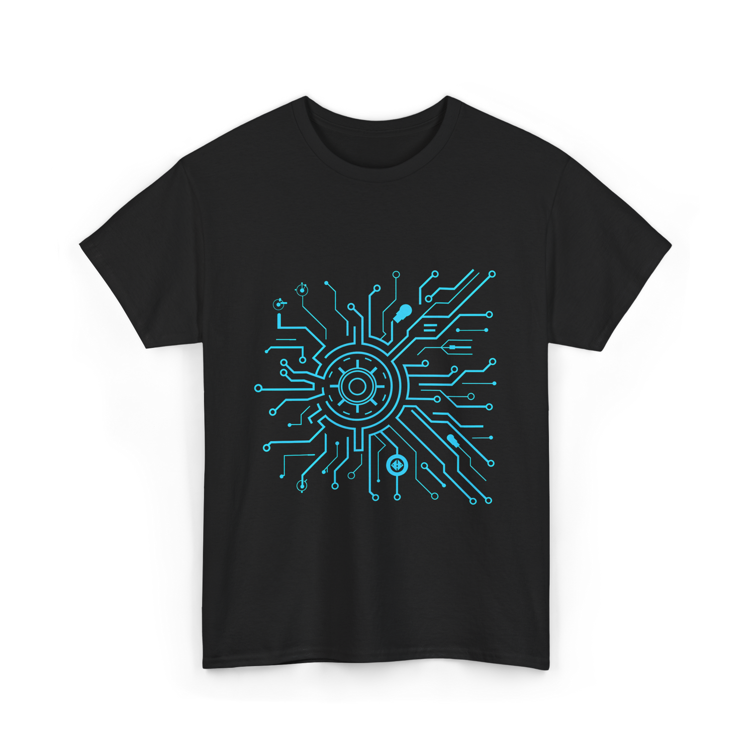 Tech Circuit Design Tech Enthusiast T-Shirt - Black