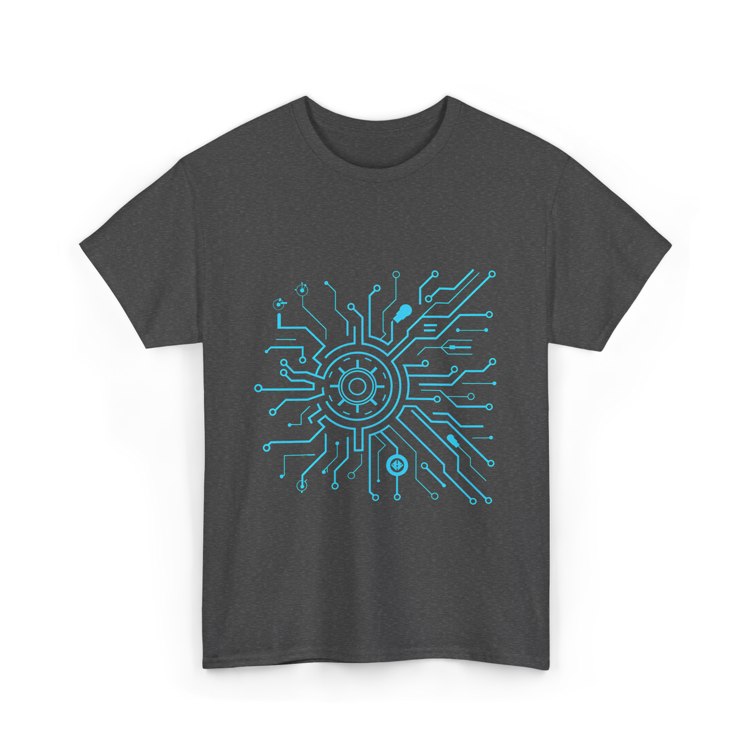 Tech Circuit Design Tech Enthusiast T-Shirt - Dark Heather