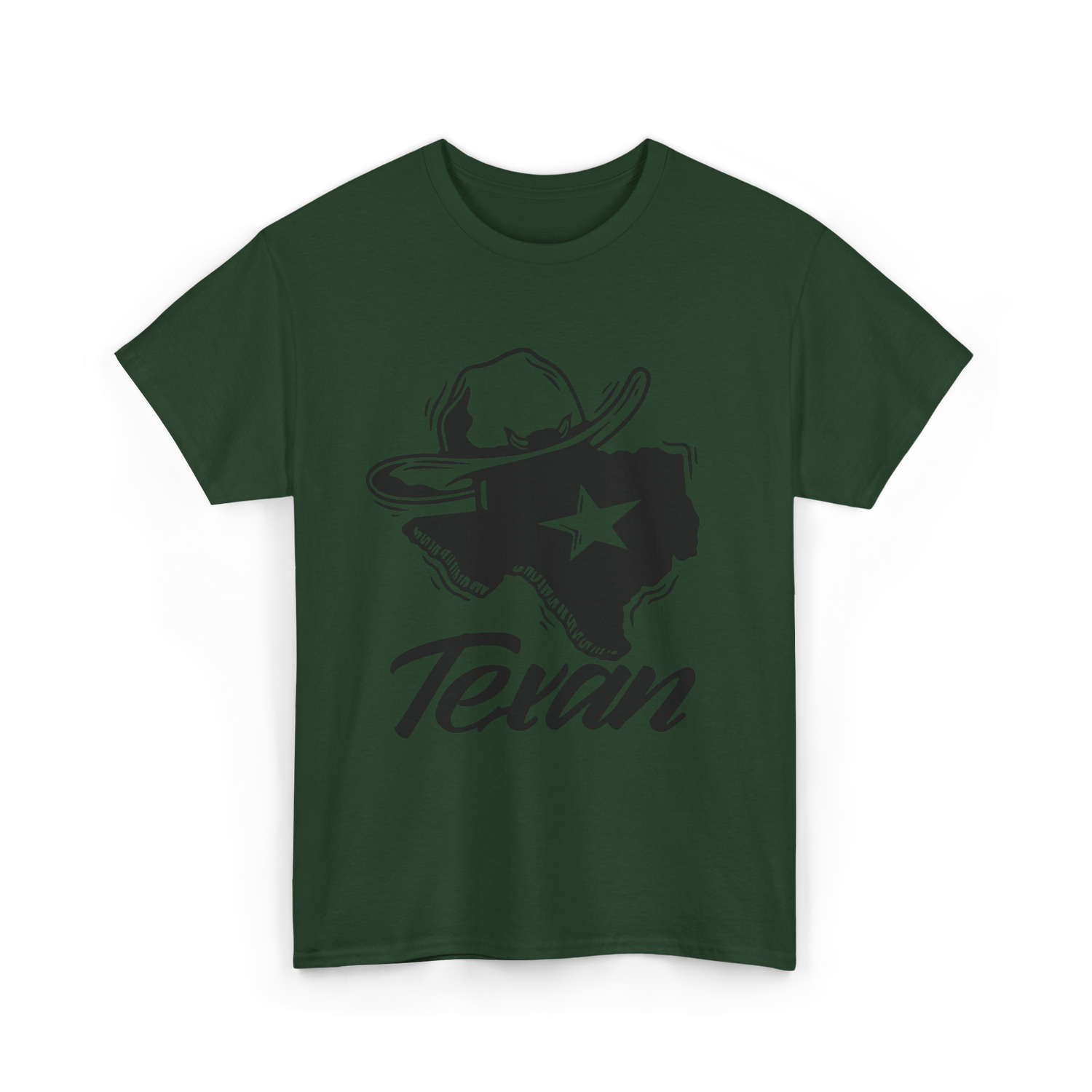 Texan Pride Texas Lone Star T-Shirt - Forest Green