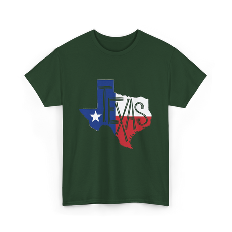 Texas State Flag Texas Pride T-Shirt - Forest Green