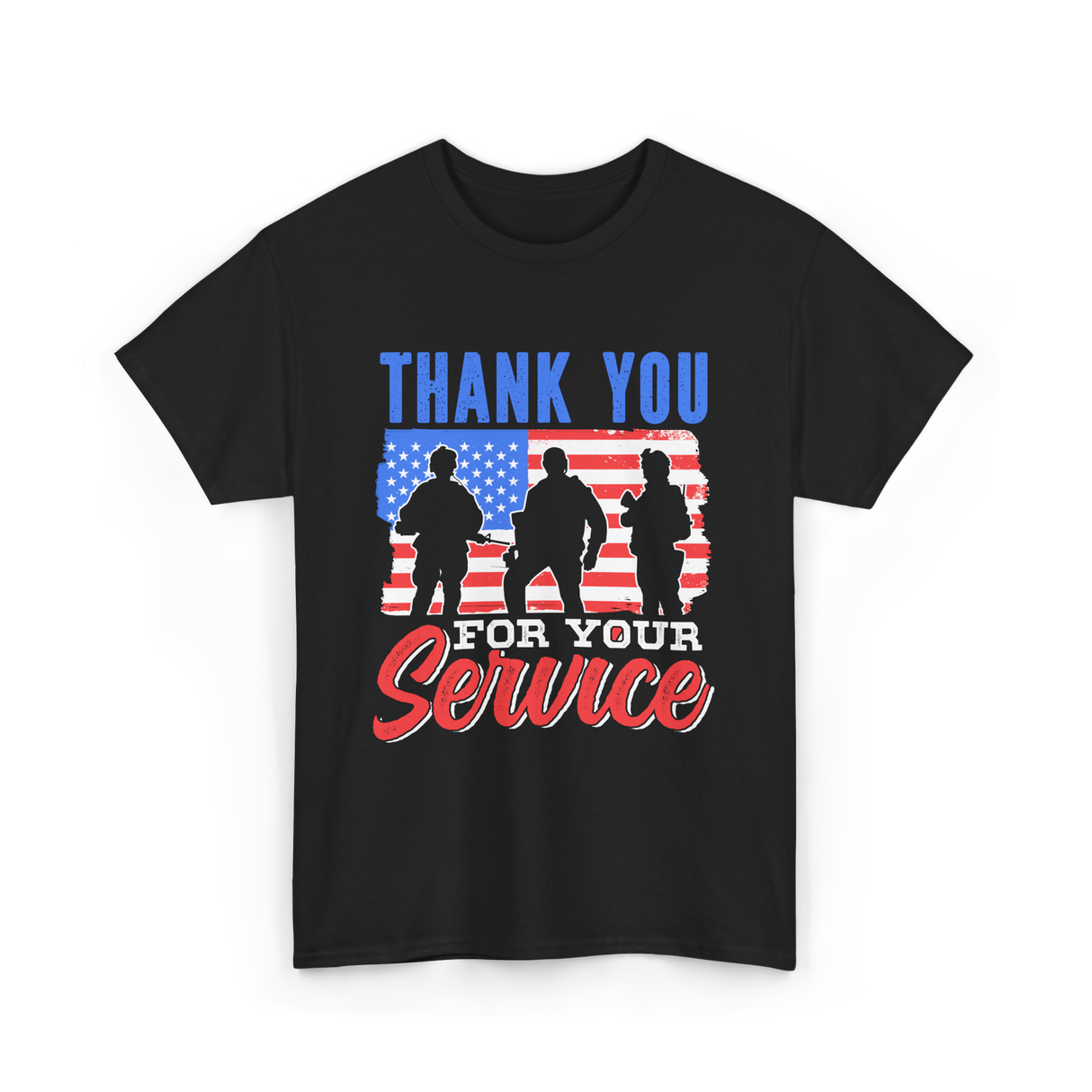 Thank You For Your Service Military T-Shirt - Black